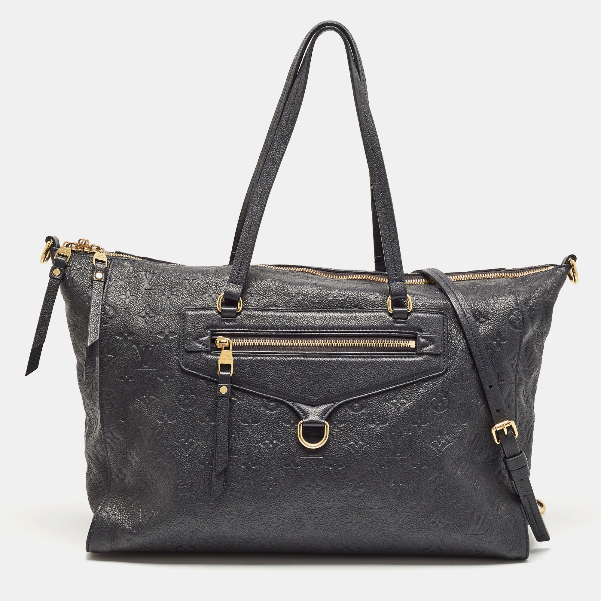 Pre-owned Louis Vuitton Blue Infini Monogram Empreinte Leather Lumineuse Gm Bag
