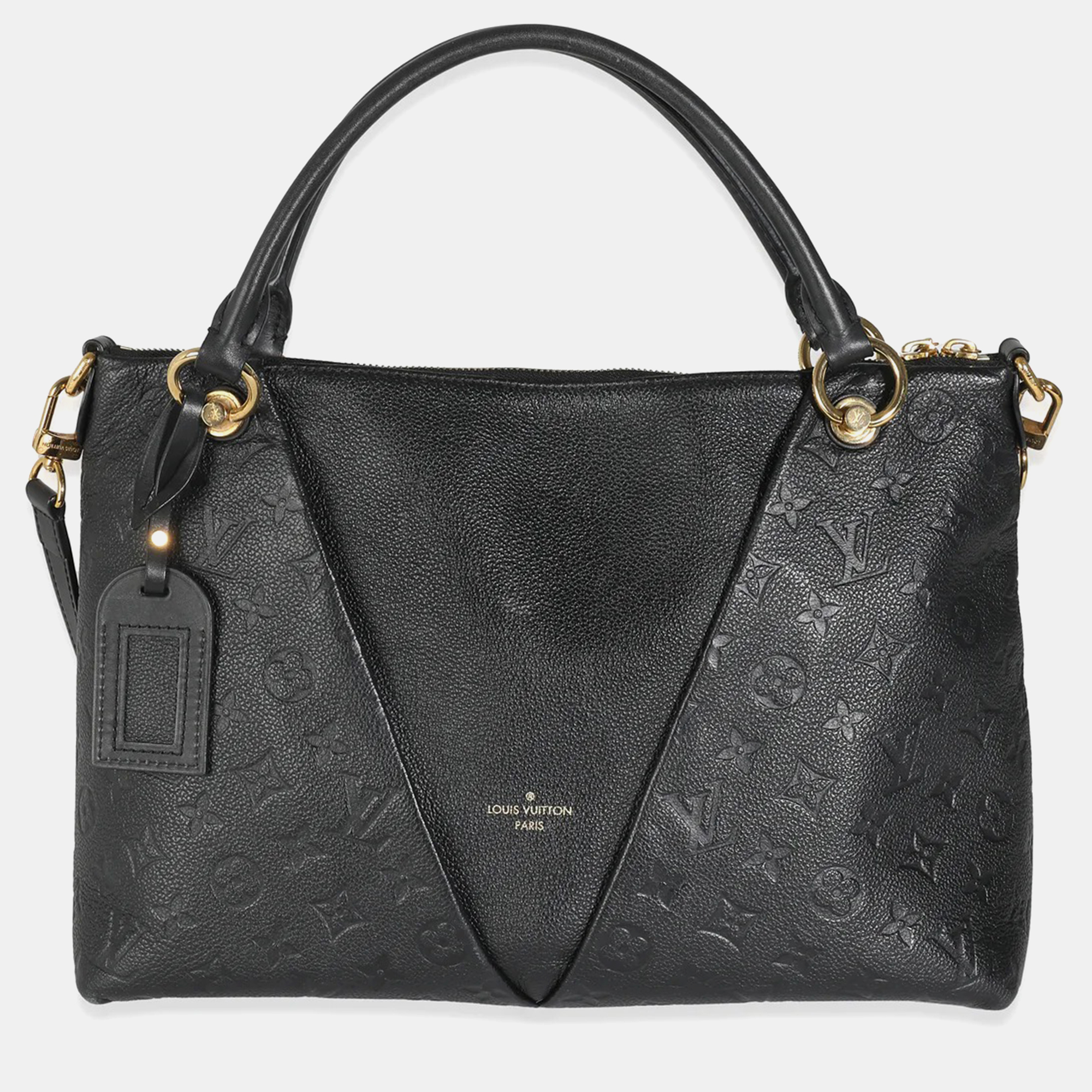 

Louis Vuitton Black Monogram Empreinte Leather V MM Tote Bag
