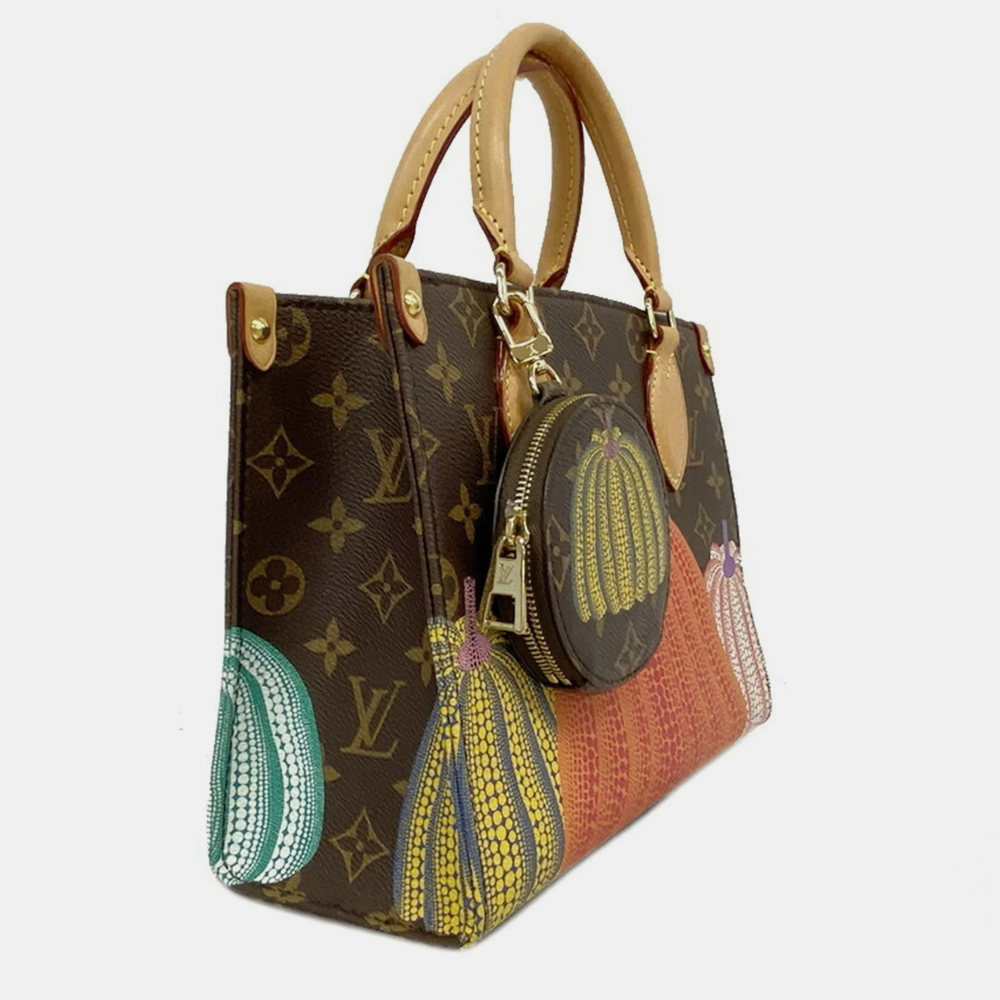 

Louis Vuitton Yayoi Kusama Pumpkins Monogram Canvas PM OnTheGo Tote Bag, Brown