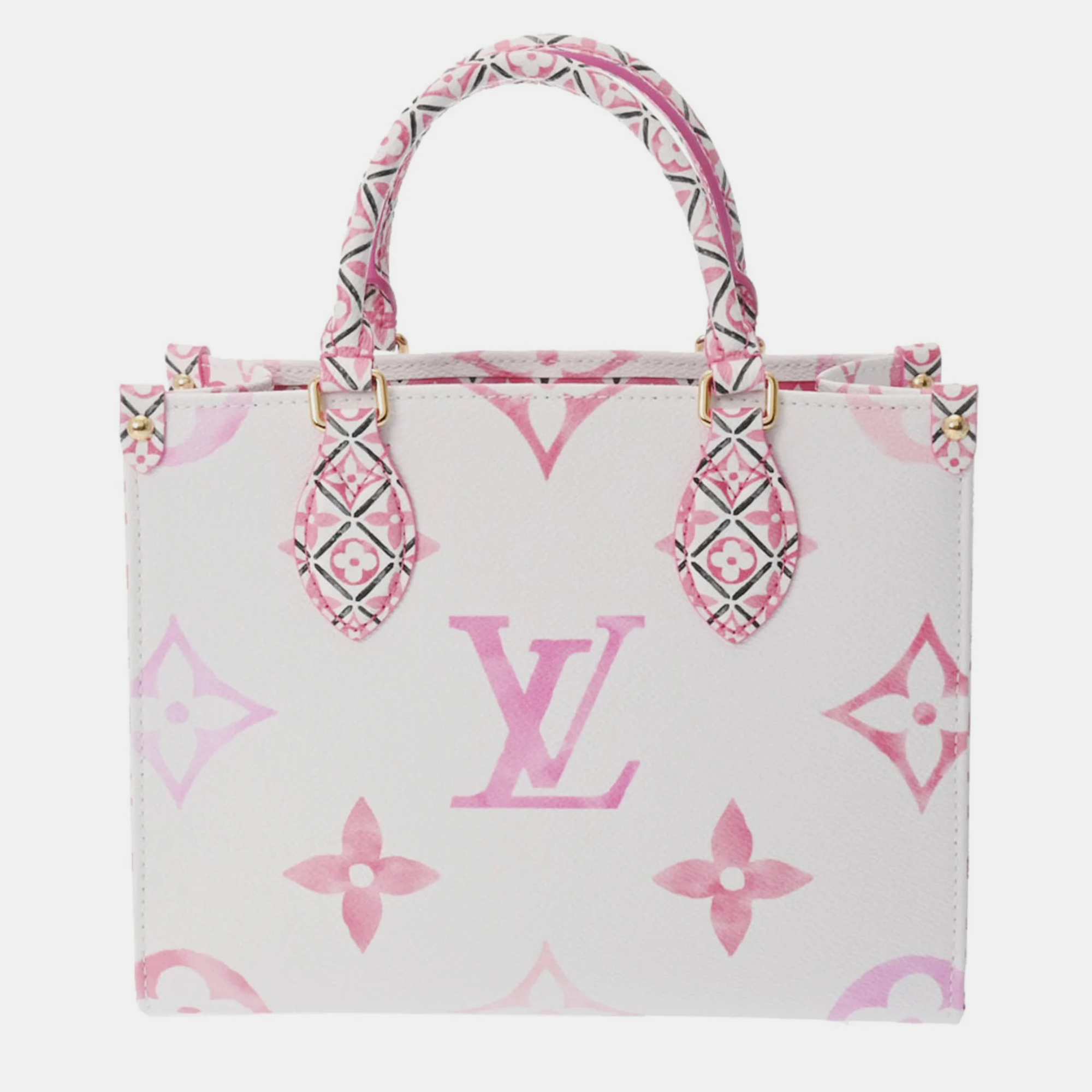 

Louis Vuitton Pink/White Reverse Monogram On the Go PM Tote Bag