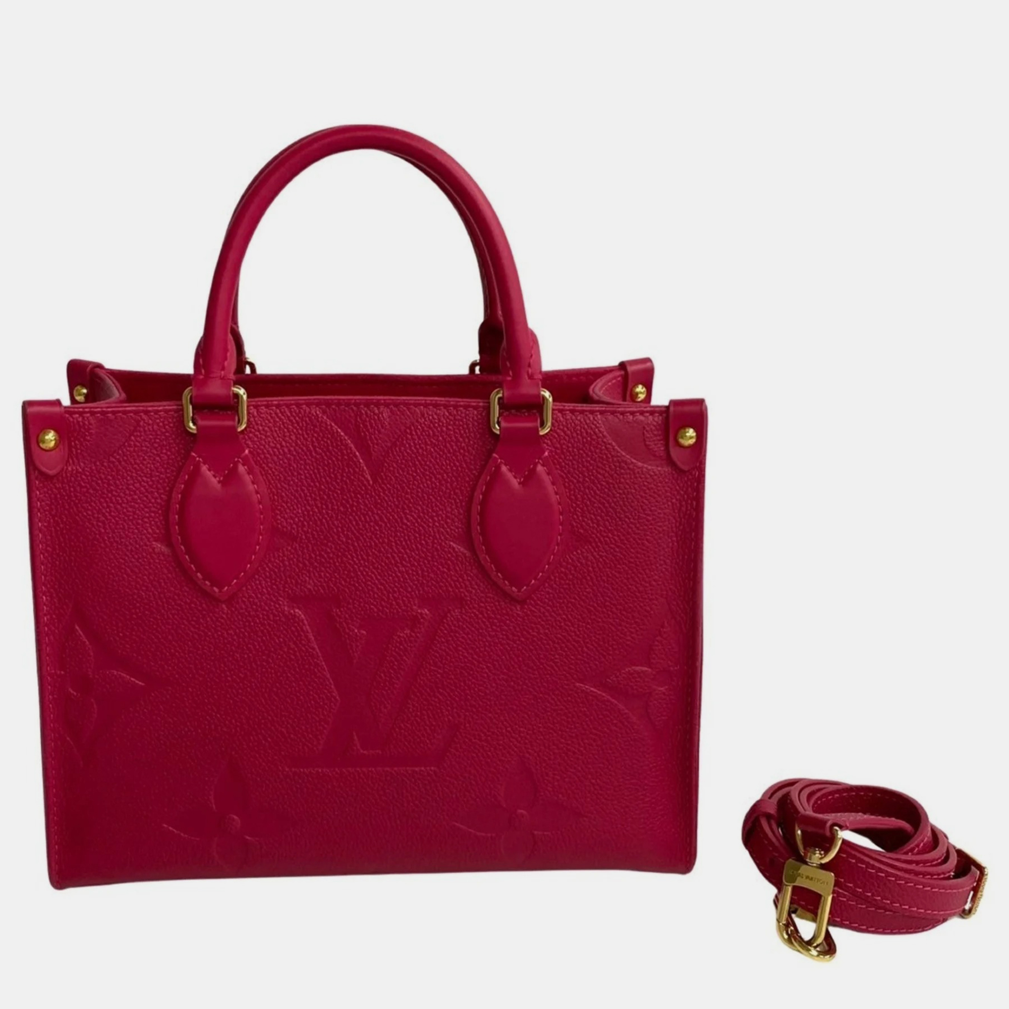 

Louis Vuitton Burgundy Leather Onthego Totes