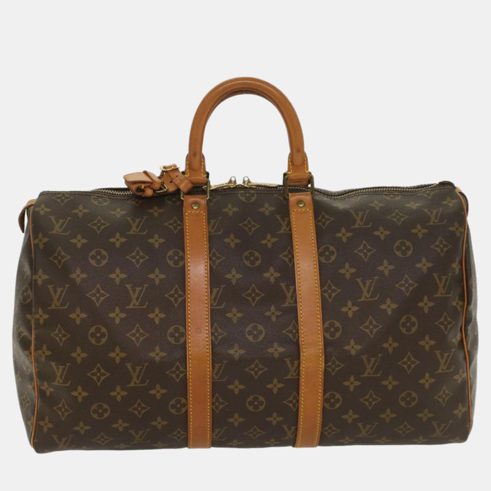 

Louis Vuitton Brown Monogram Canvas Keepall 45 Duffel Bag