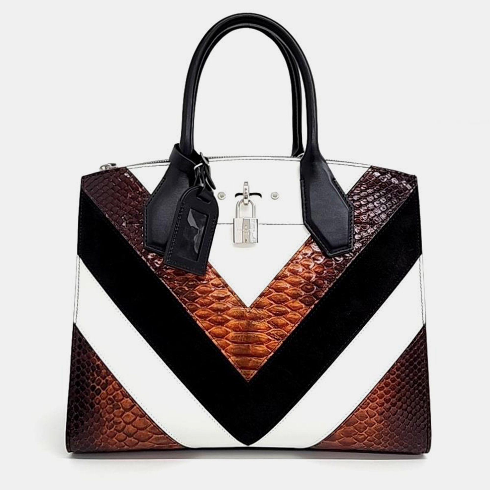 

Louis Vuitton Black Leather City Steamer MM Top Handle Bag