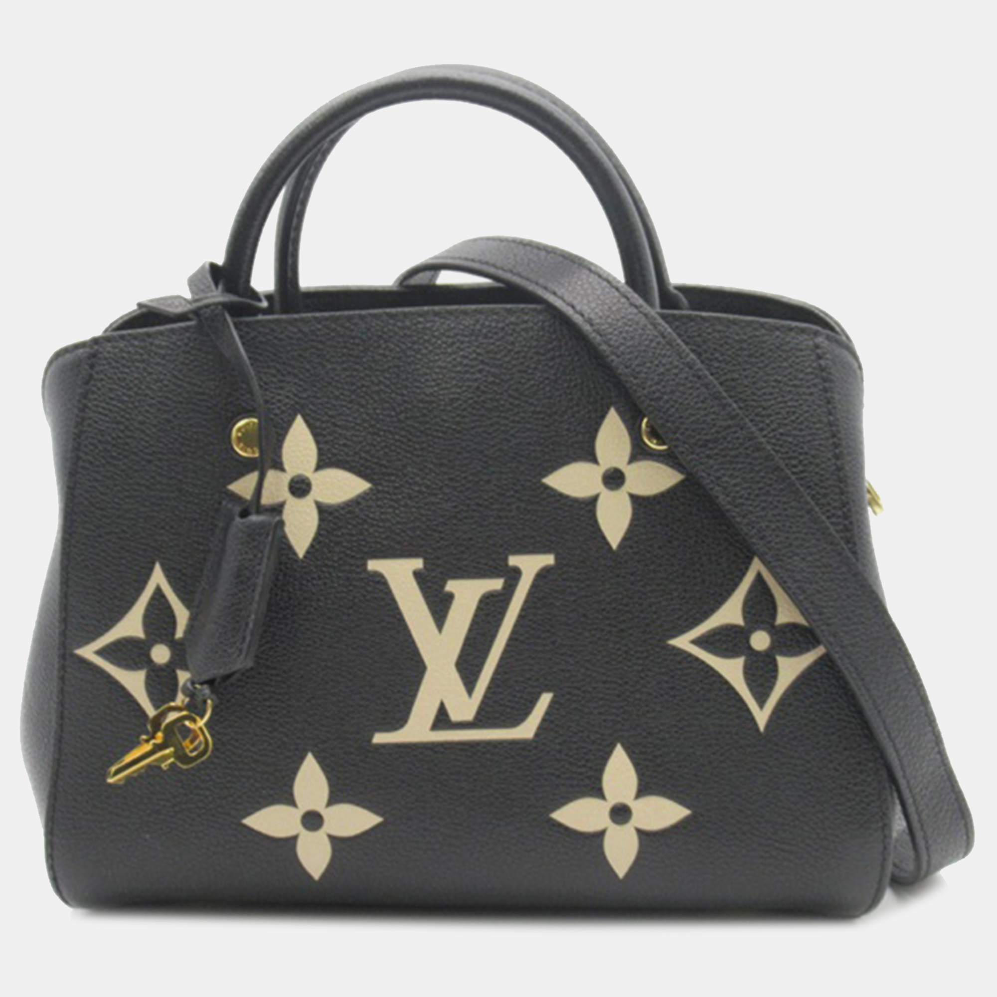 

Louis Vuitton Bicolor Monogram Empreinte Giant Montaigne BB, Black