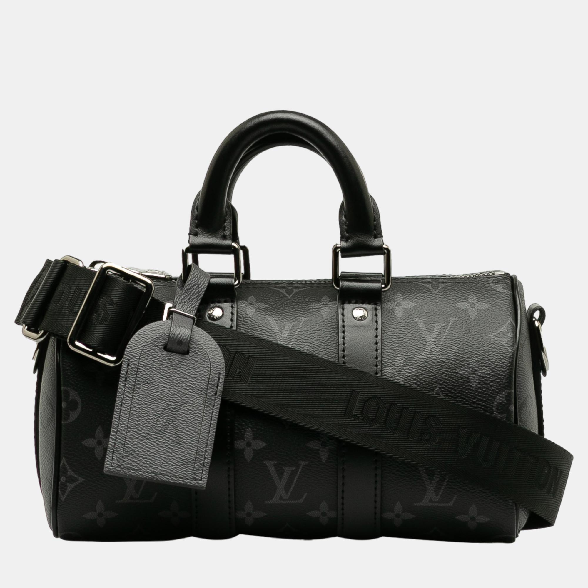 

Louis Vuitton Black Monogram Eclipse Keepall Bandouliere