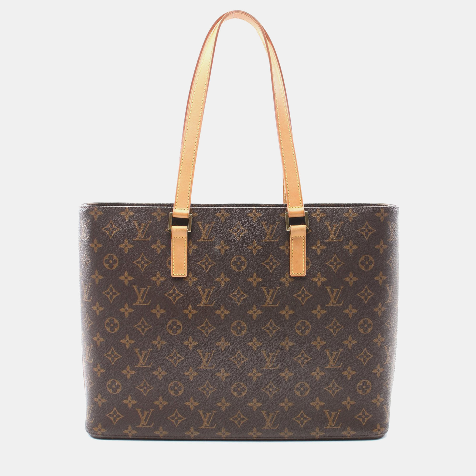 Pre-owned Louis Vuitton Luco Monogram Shoulder Bag Tote Bag Pvc Leather Brown