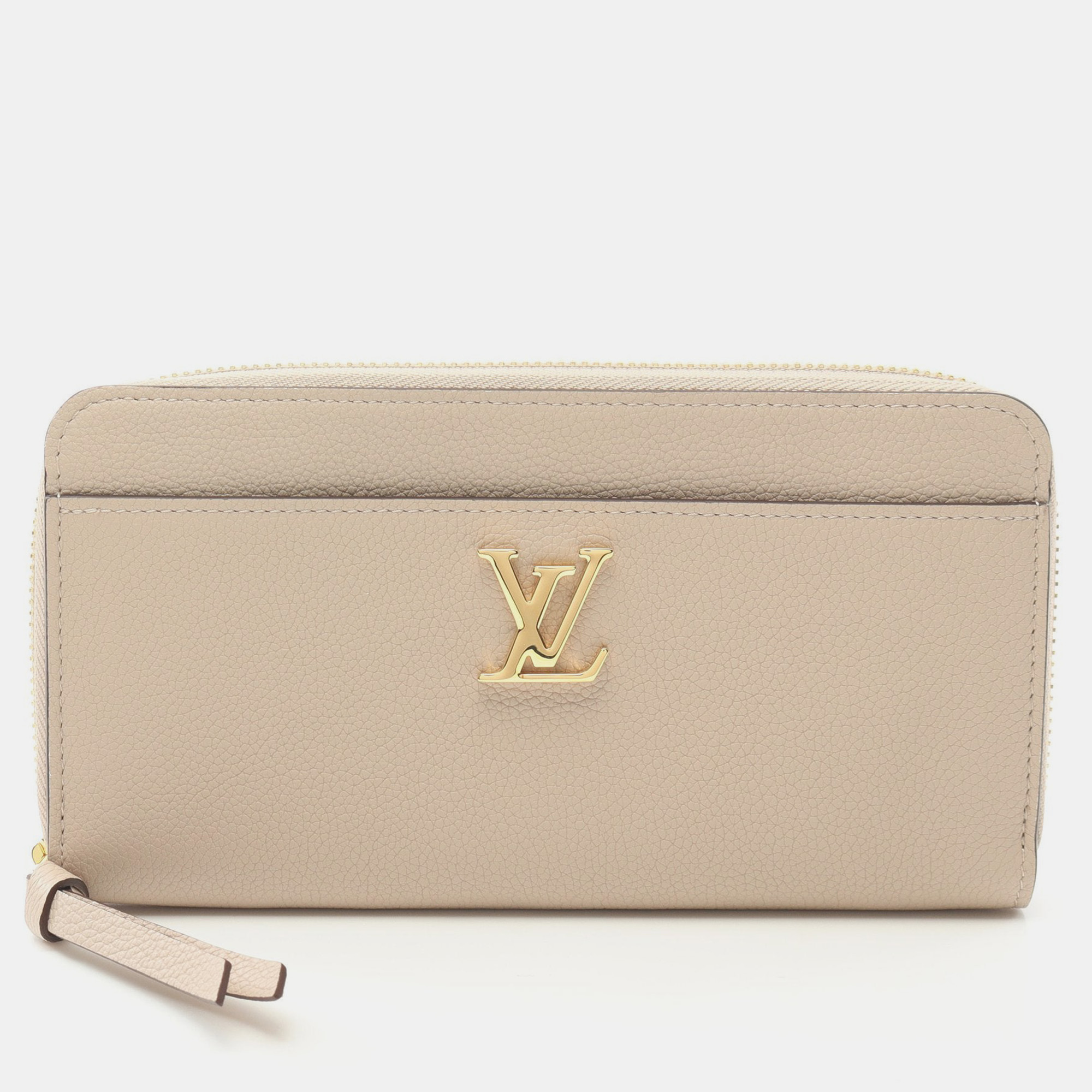 

Louis Vuitton Zippy Rock me Round zipper long wallet Leather Gray beige