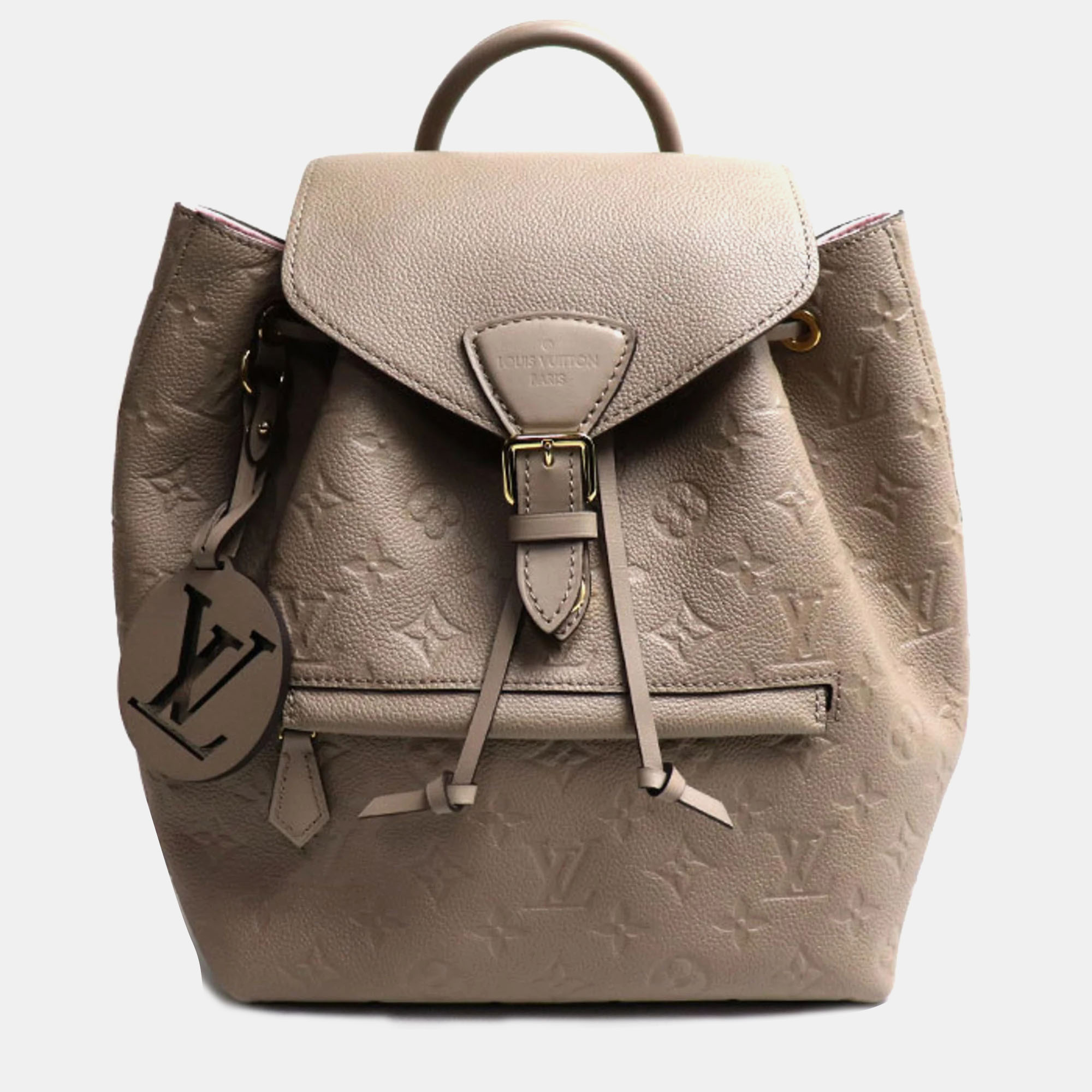 Pre-owned Louis Vuitton Monogram Empreinte Montsouris Pm Backpack In Brown