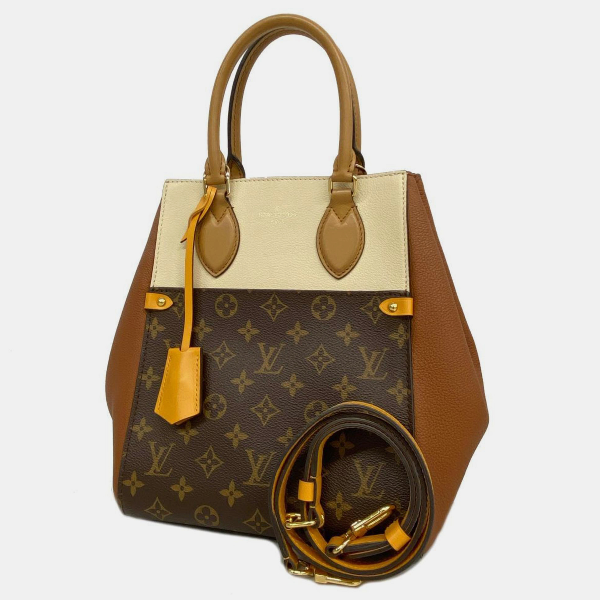 

Louis Vuitton Brown Canvas and Leather Monogram Fold Tote MM Tote