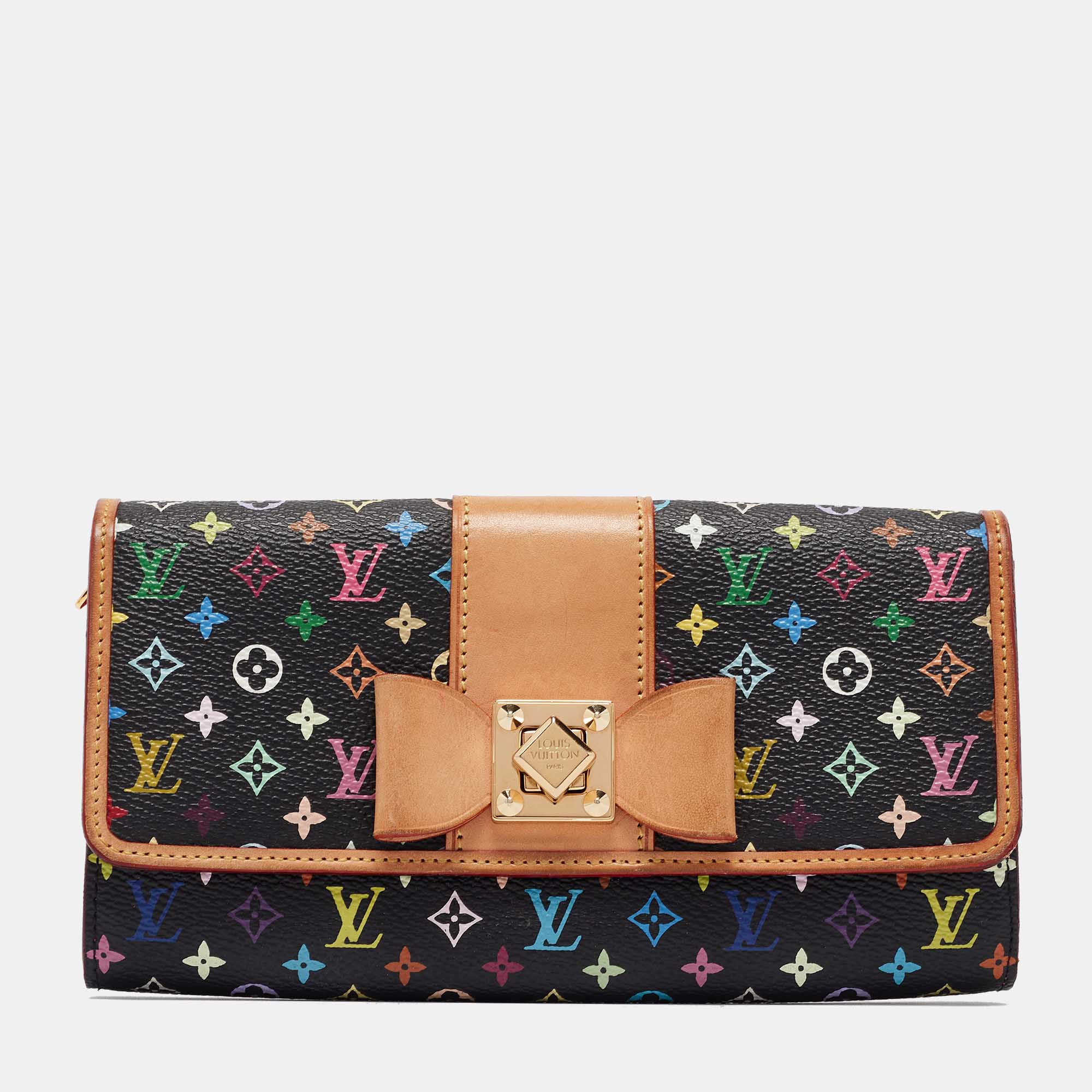 

Louis Vuitton Black Monogram Multicolore Sarah Noeud Wallet