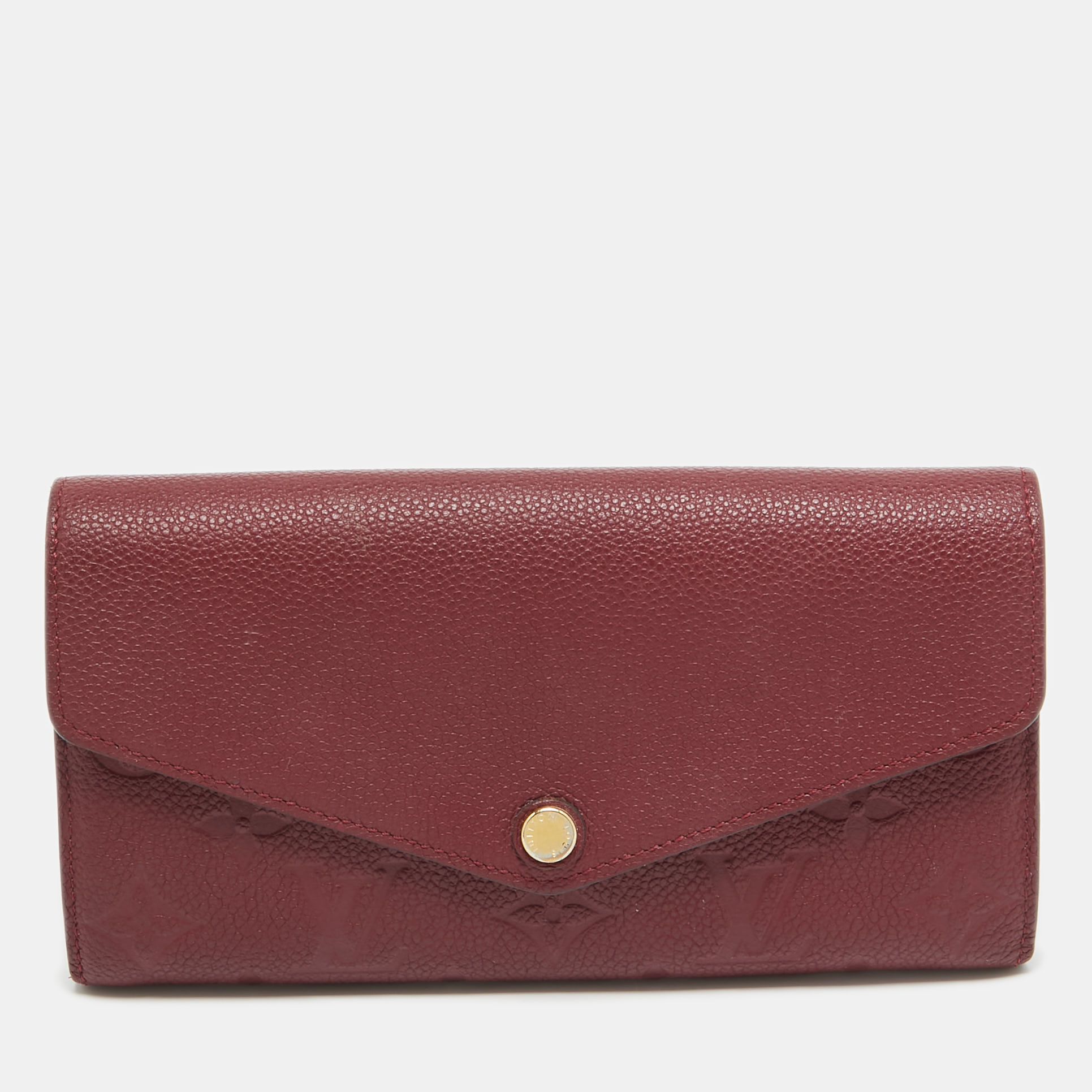 

Louis Vuitton Flamme Monogram Empreinte Leather Sarah Wallet, Red