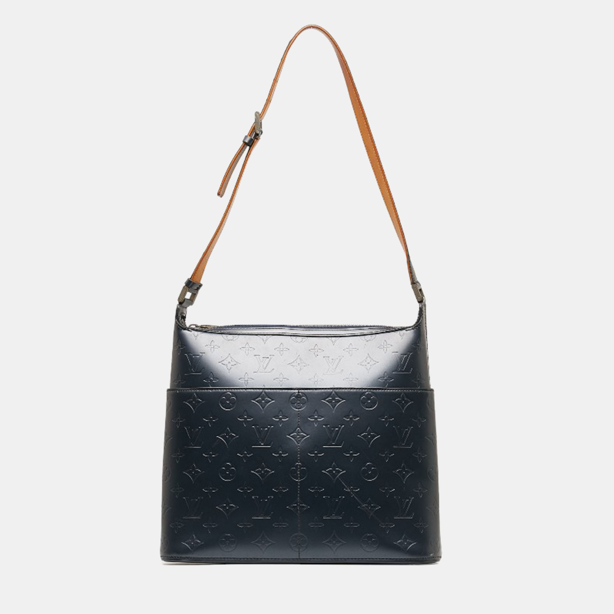 Pre-owned Louis Vuitton Blue Leather Monogram Mat Sutter Shoulder Bag