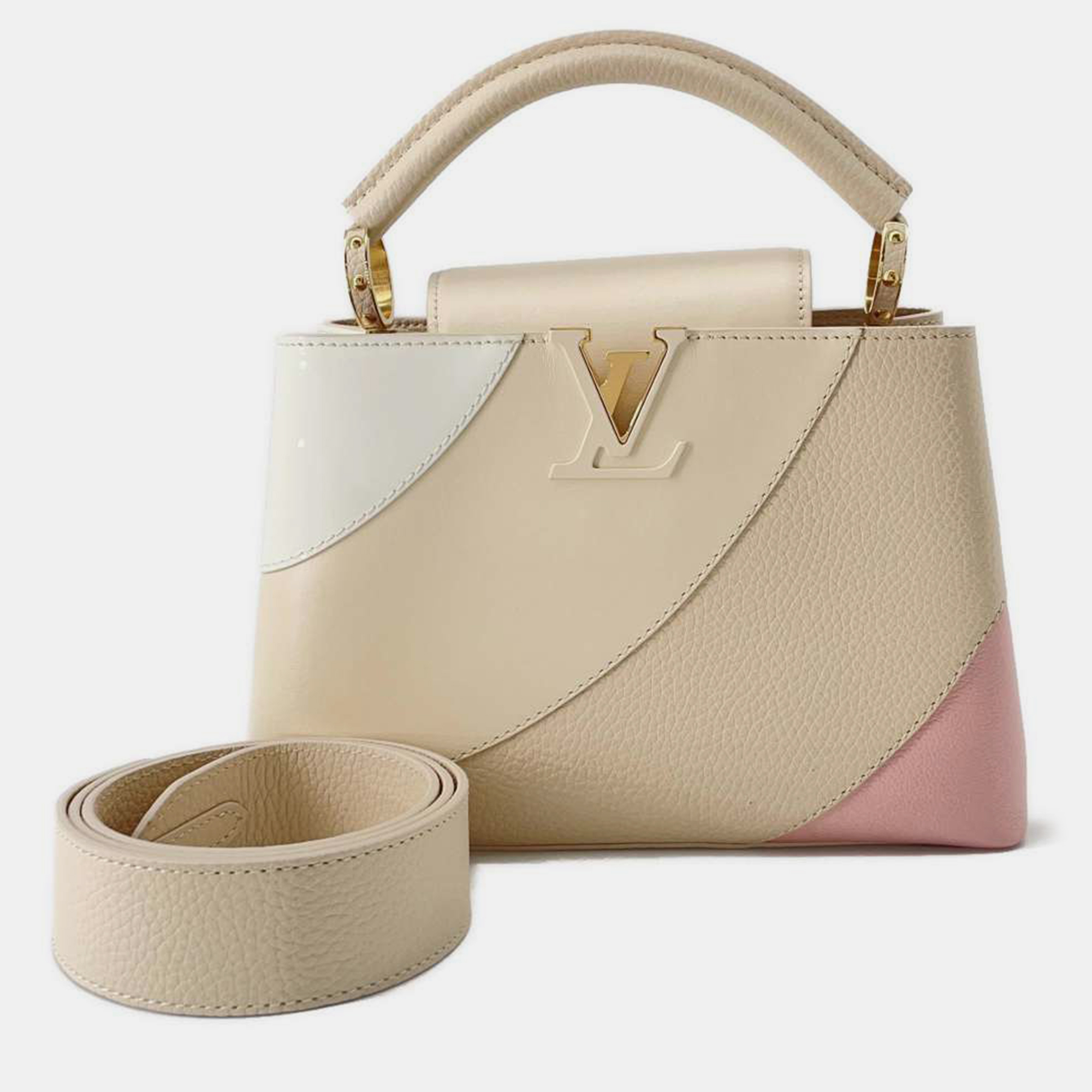 

Louis Vuitton Multicolour Leather BB Capucines Top Handle Bag, Beige