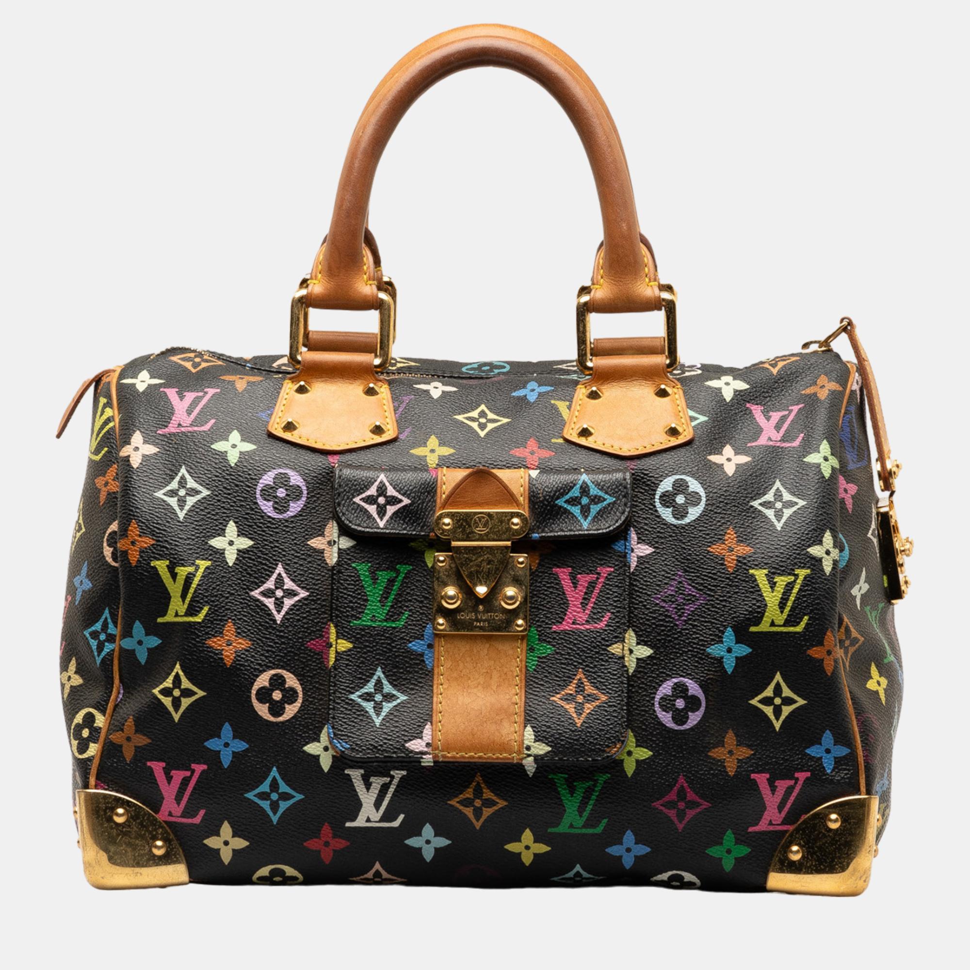 

Louis Vuitton Black Monogram Multicolore Speedy 30