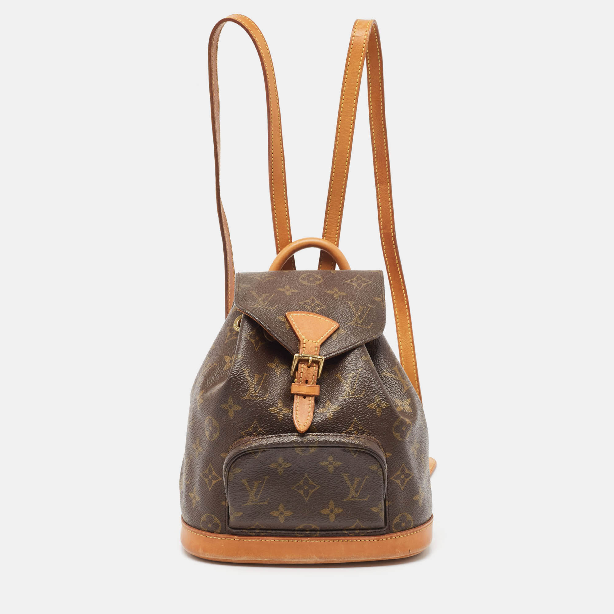 Pre-owned Louis Vuitton Monogram Canvas Montsouris Pm Backpack In Brown