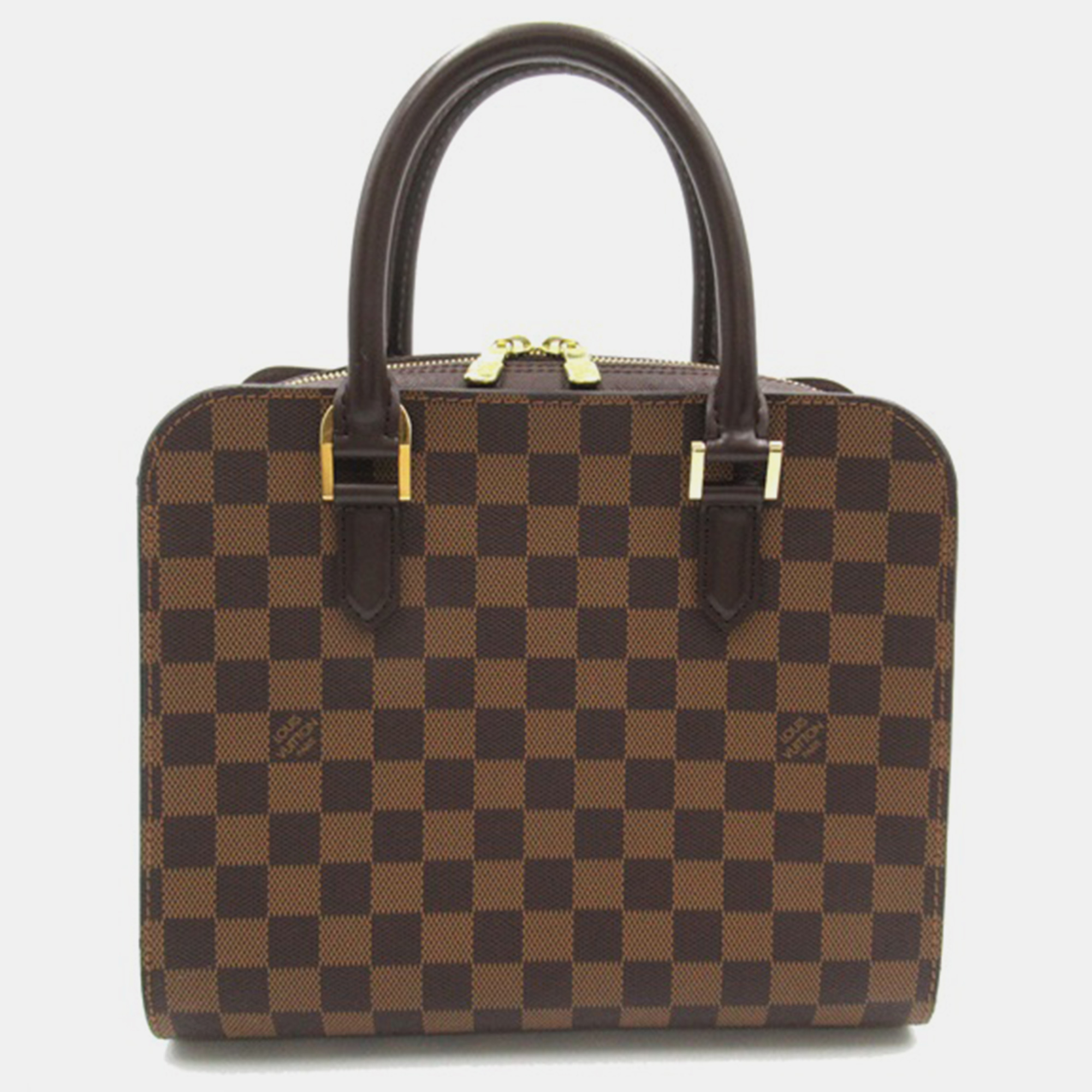 Pre-owned Louis Vuitton Brown Canvas Damier Ebene Triana Bag