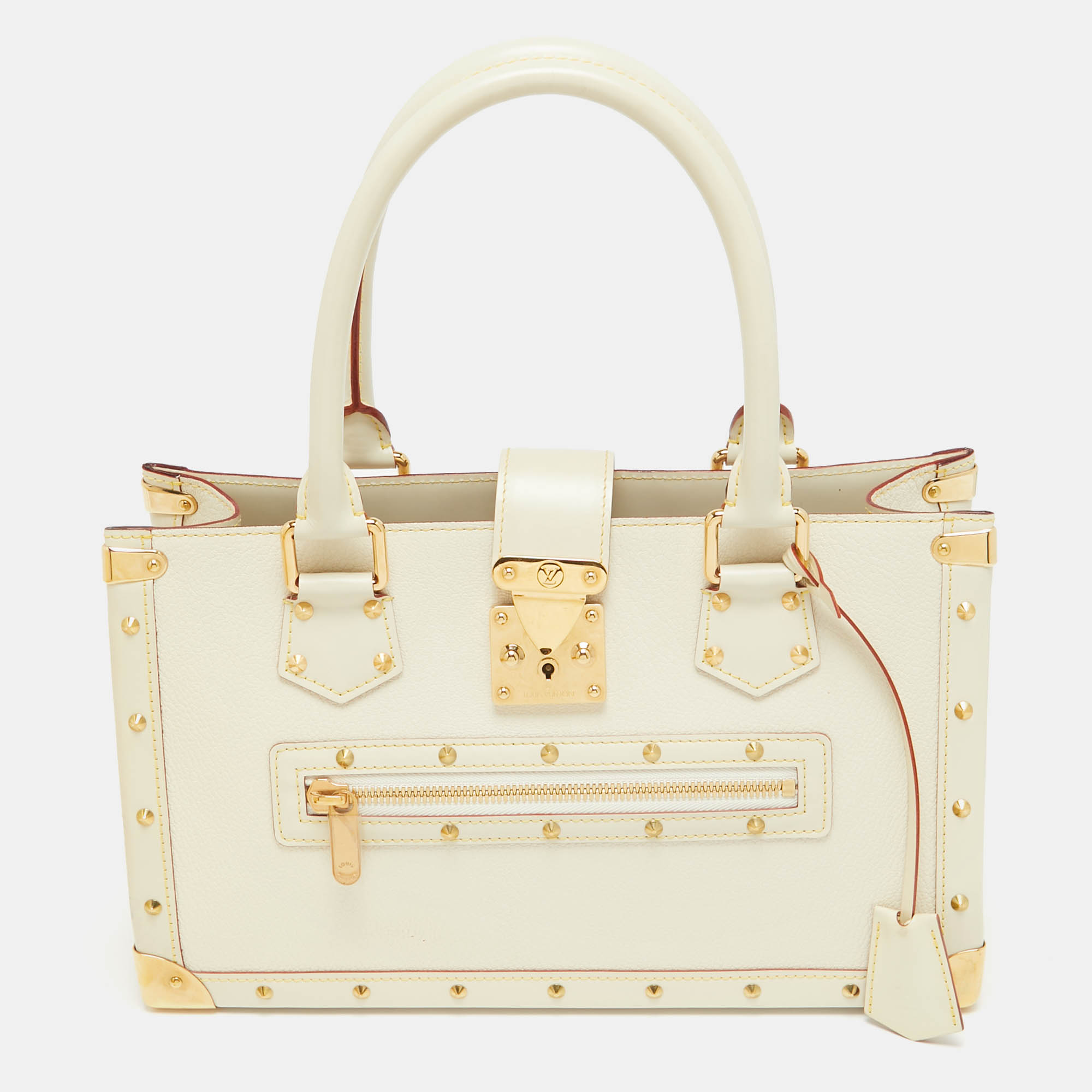 Pre-owned Louis Vuitton White Suhali Leather Le Fabuleux Bag