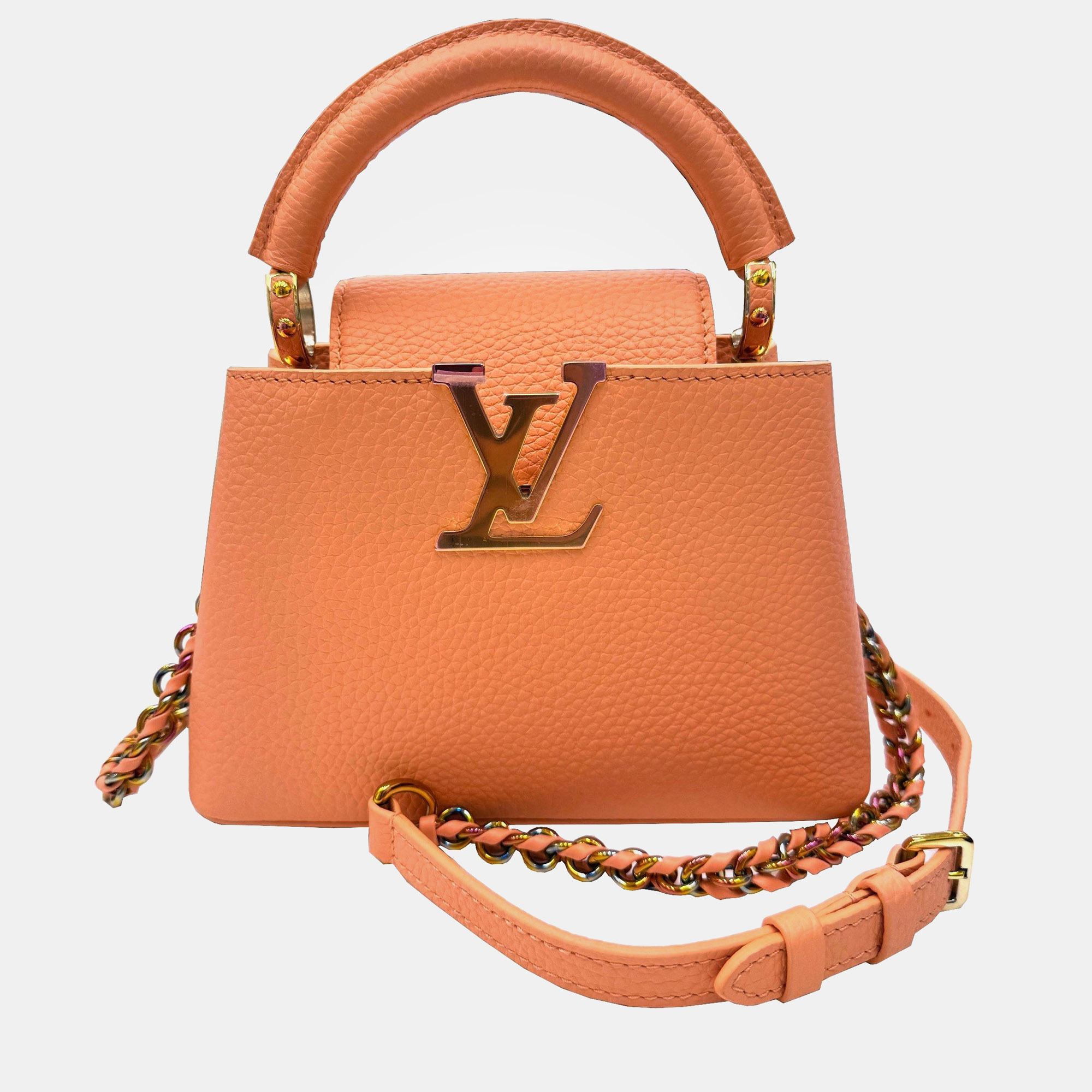 

Louis Vuitton Leather mini Capucines Top Handle Bag, Orange