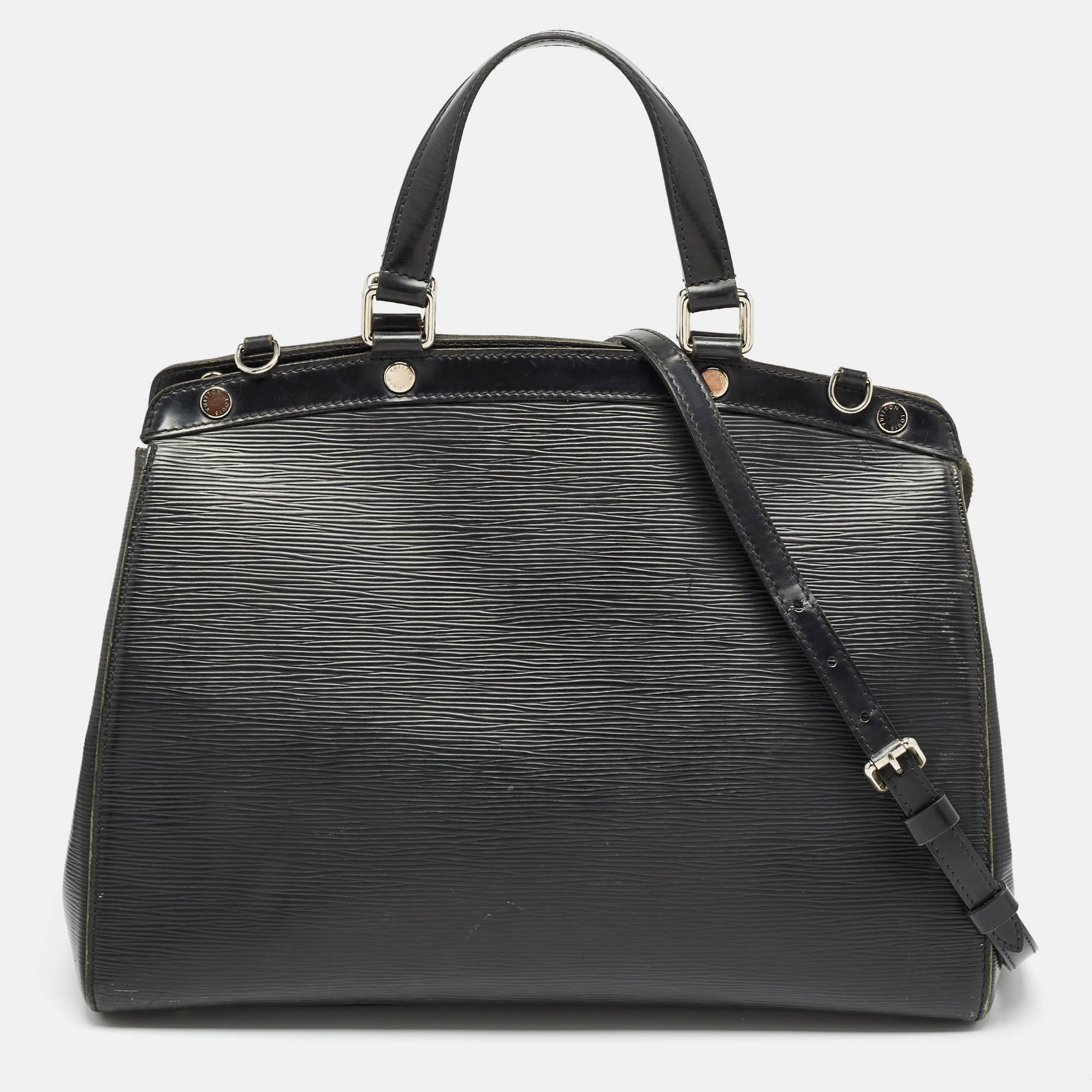 Pre-owned Louis Vuitton Black Epi Leather Brea Gm Bag