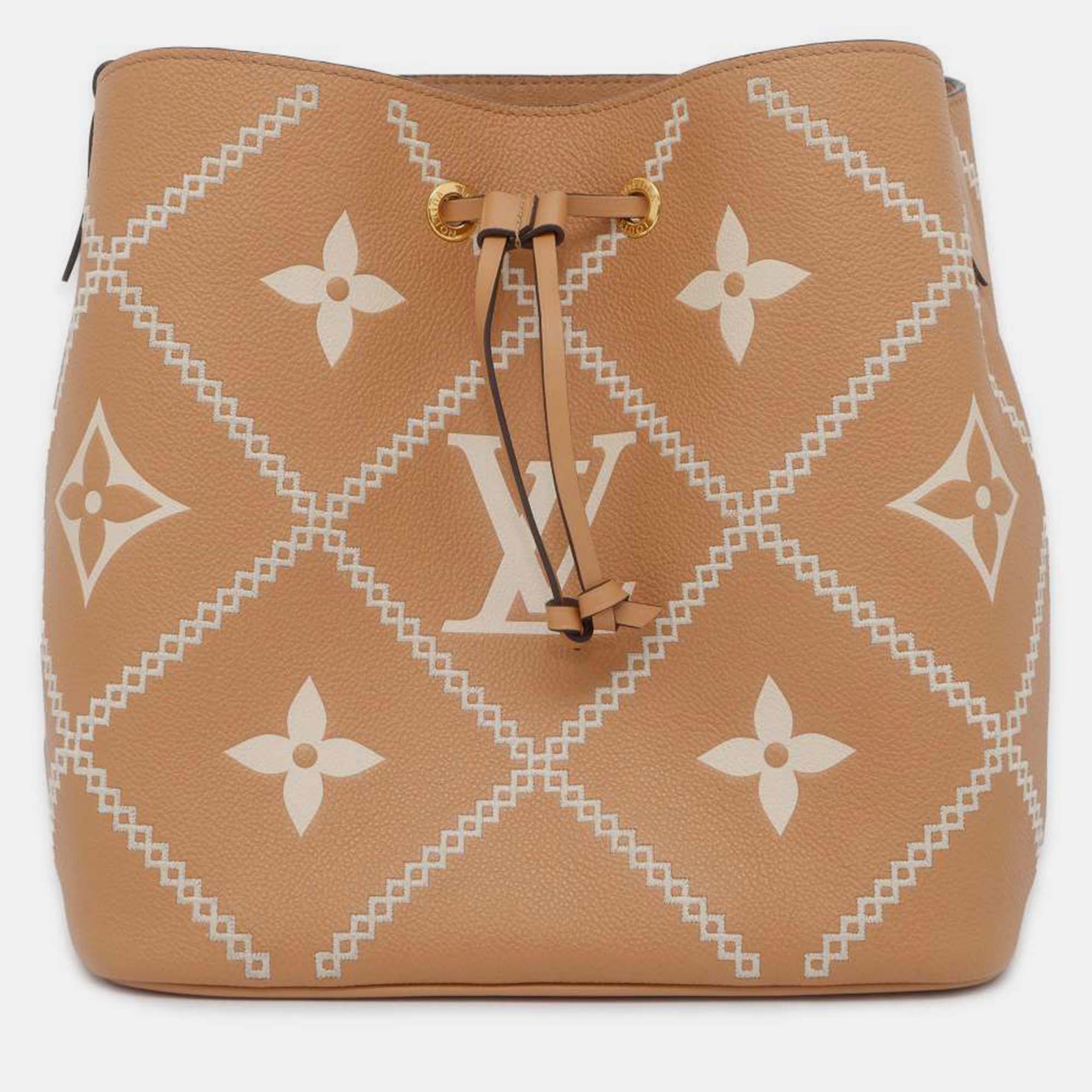 

Louis Vuitton Bicolor Monogram Giant Empreinte NeoNoe MM Bag, Brown