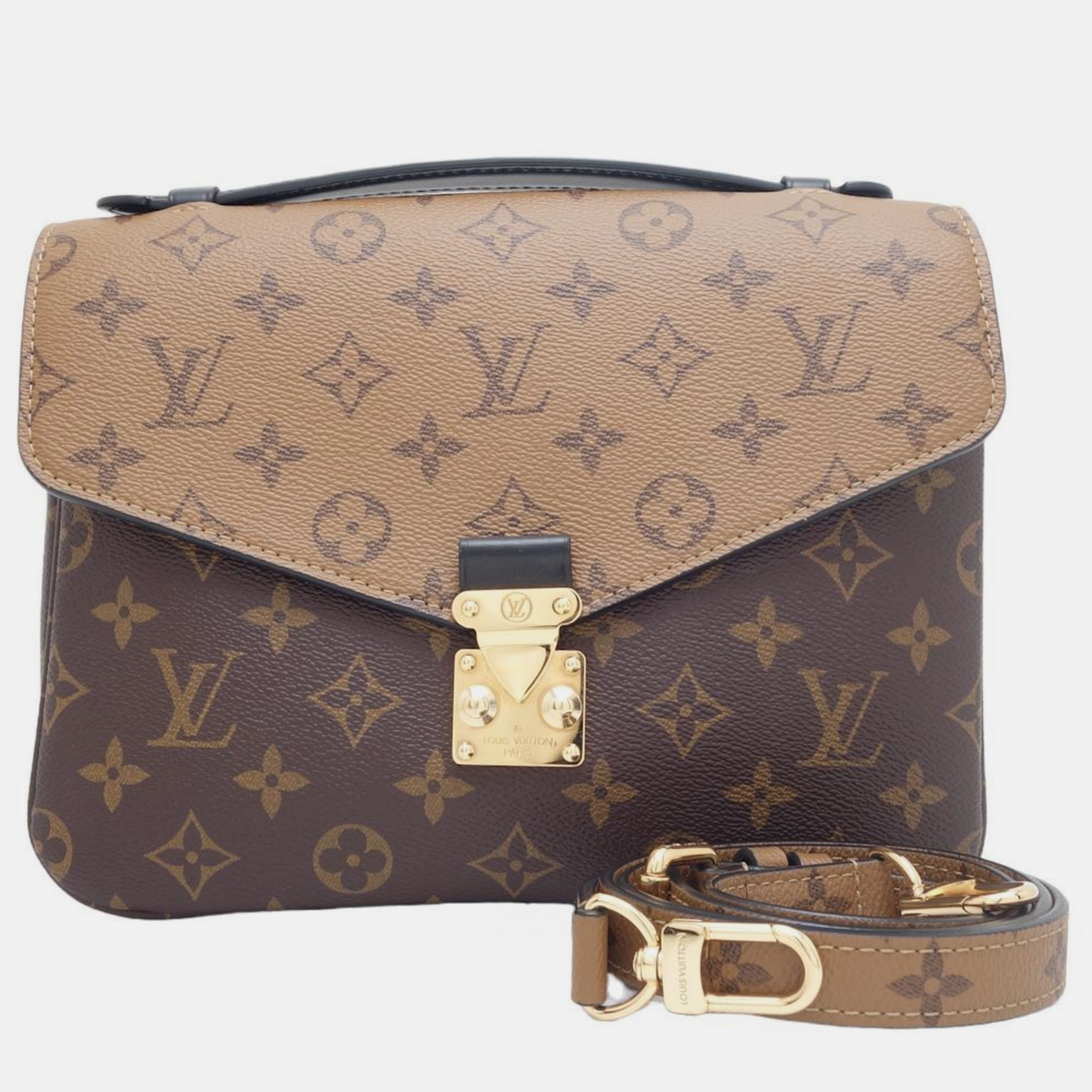 

Louis Vuitton Coated Canvas Pochette Metis Shoulder Bags, Brown