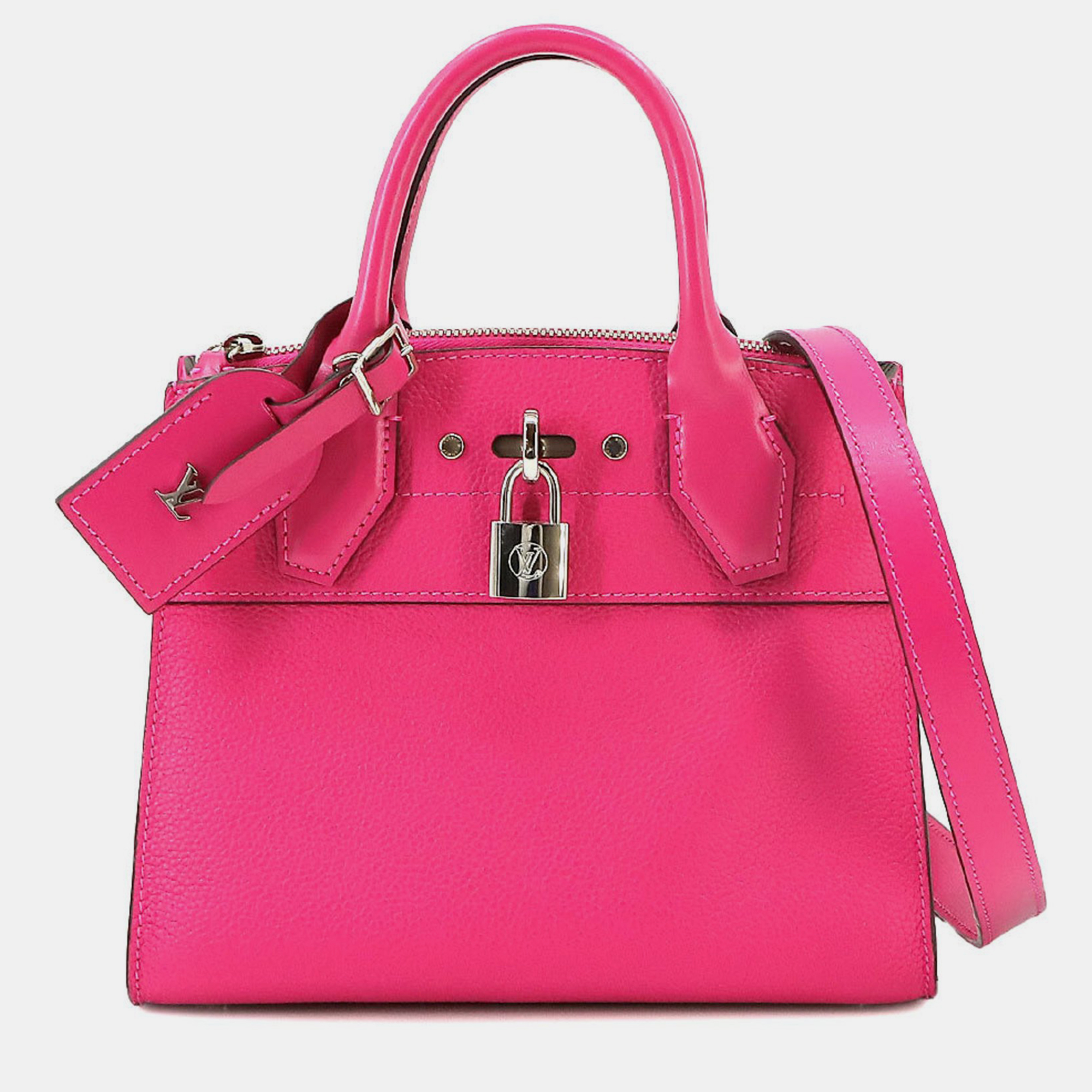 

Louis Vuitton Rose Fuchsia Leather City Steamer Mini Bag, Pink