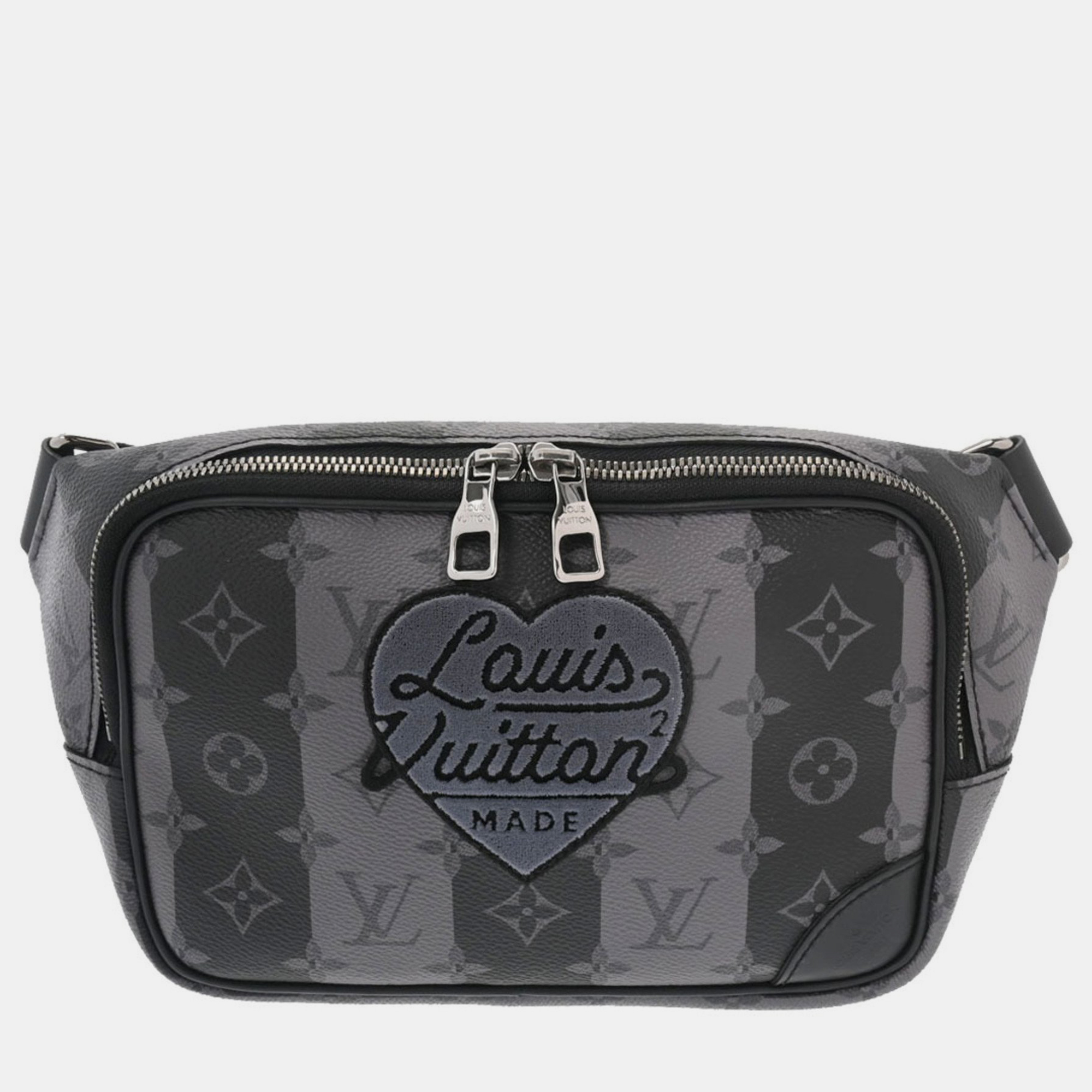 

LOUIS VUITTON Limited Edition Stripes Monogram Eclipse Canvas Nigo Modular Sling Bag, Black