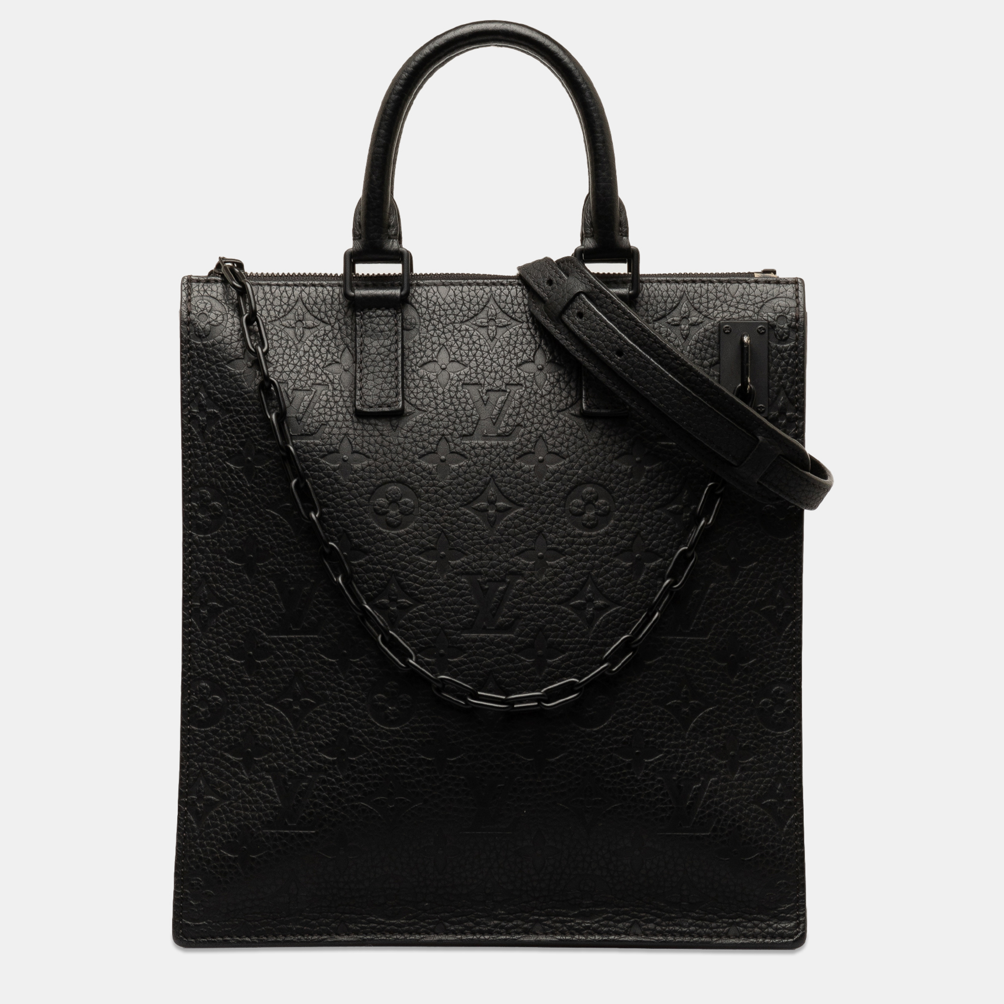 

Louis Vuitton Monogram Taurillon Sac Plat, Black