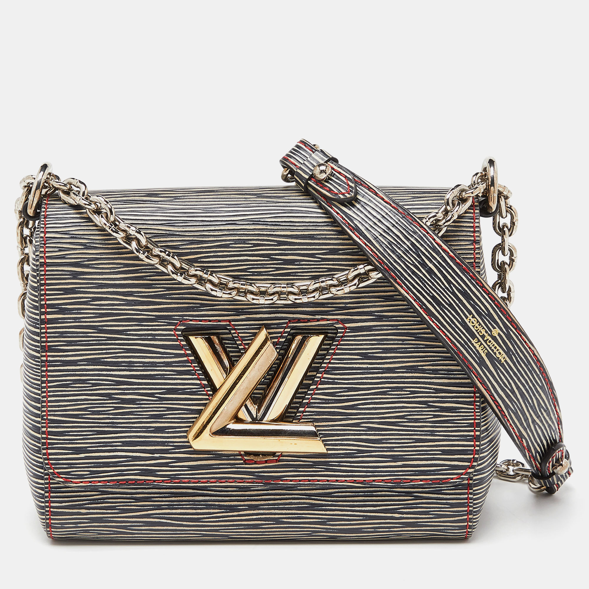 Pre-owned Louis Vuitton Black/beige Epi Leather Twist Pm Bag