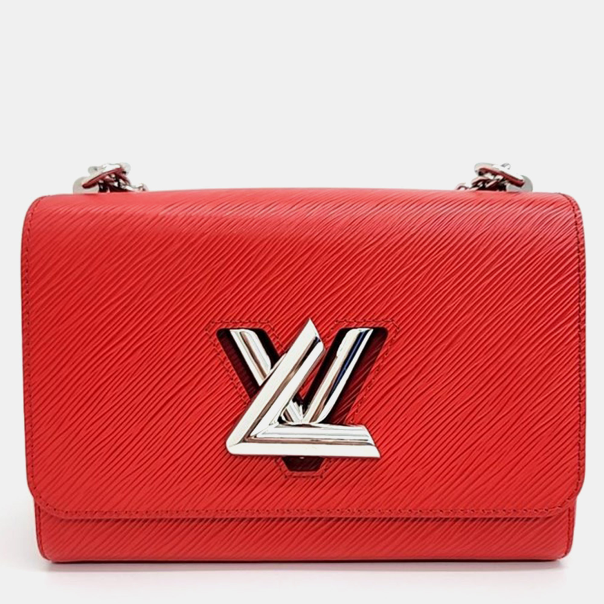Pre-owned Louis Vuitton Epi Twist Mm Handbag In Red