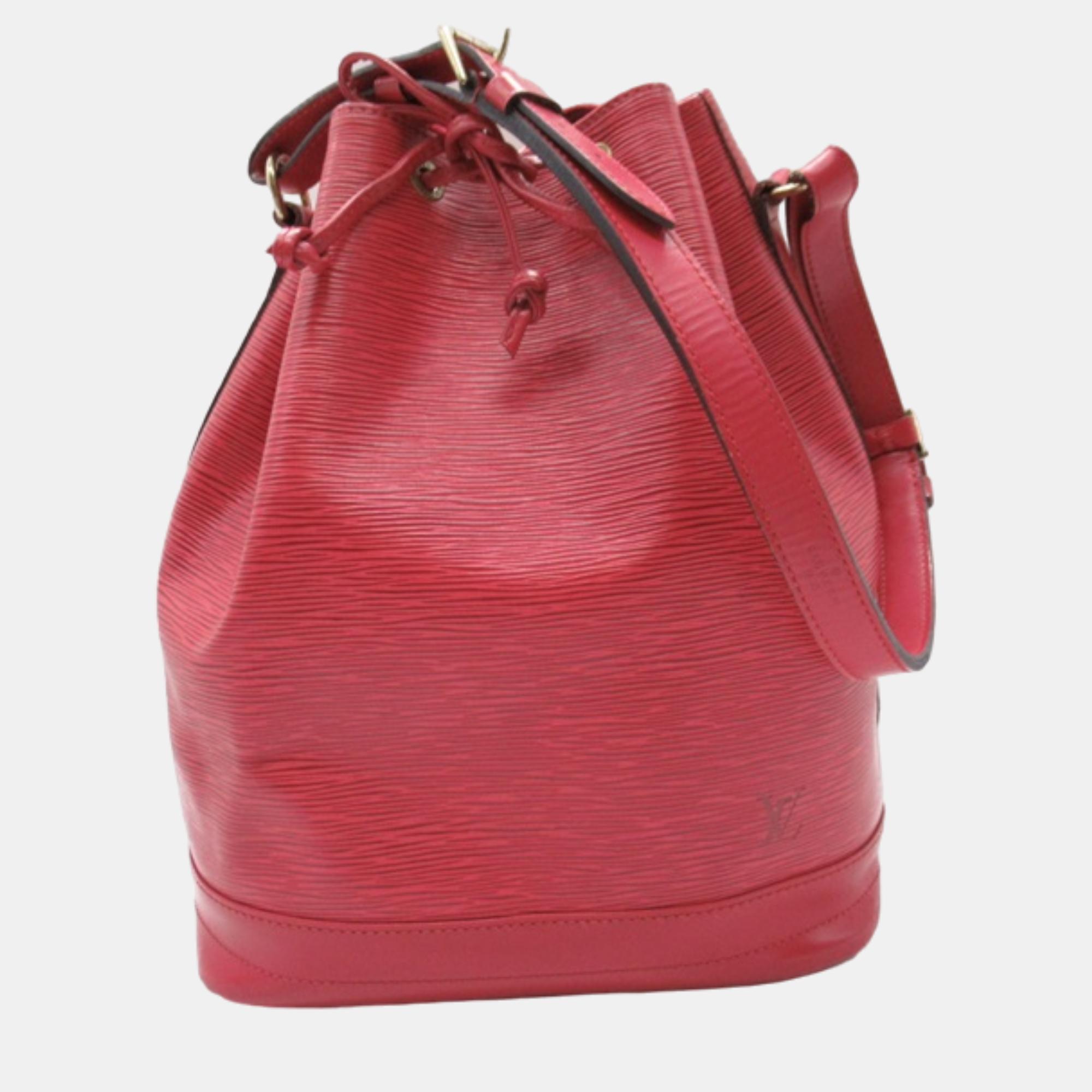 

Louis Vuitton Red Leather Epi Noe Shoulder Bag