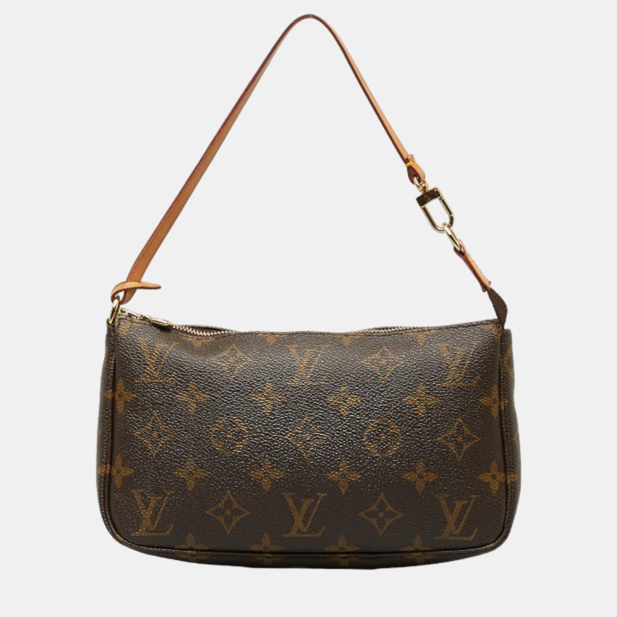 

Louis Vuitton Brown Canvas Monogram Pochette Accessoires Vanity Bag