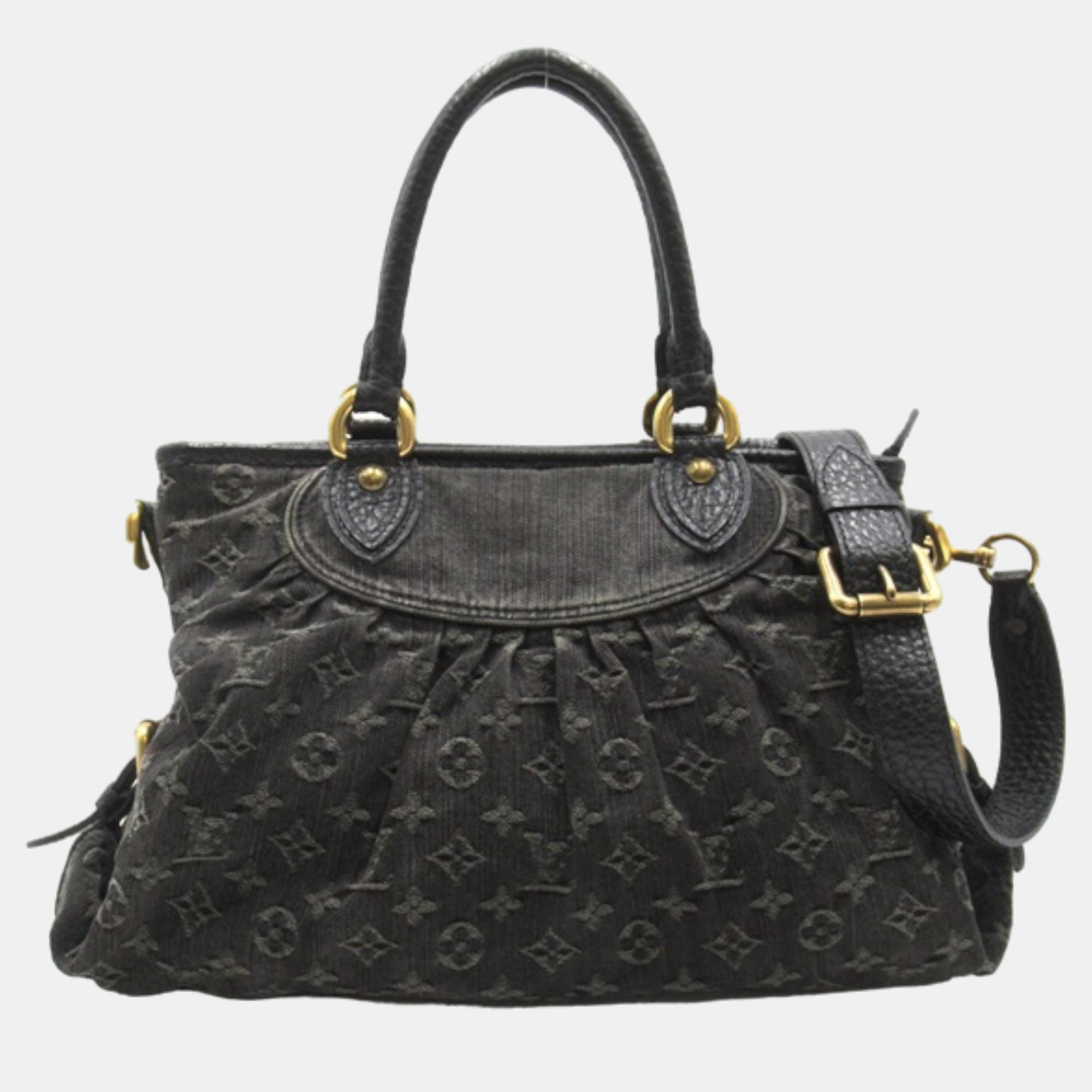 

Louis Vuitton Black Monogram Denim Cabby MM Crossbody Bag