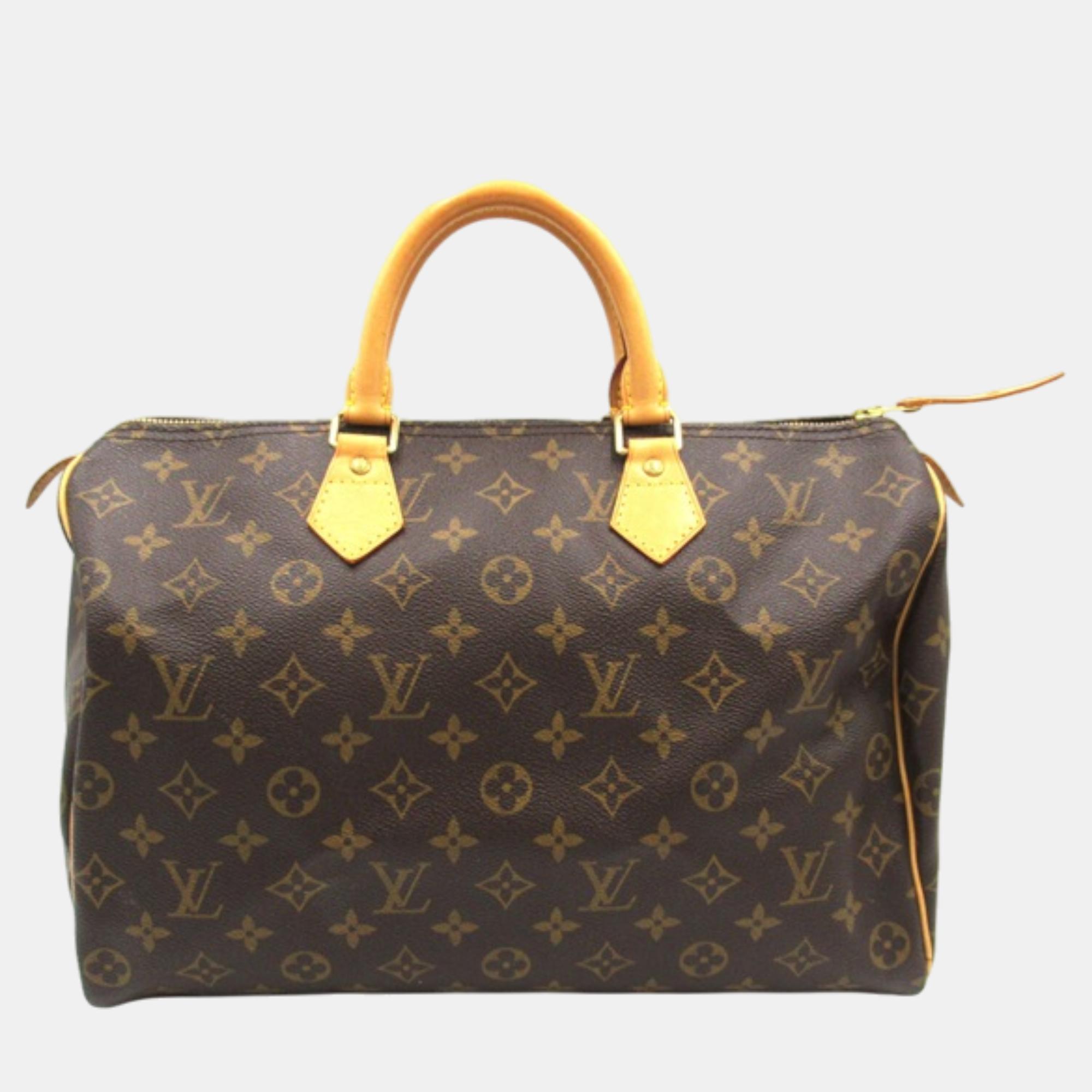 

Louis Vuitton Brown Canvas Monogram Speedy 35 Handbag