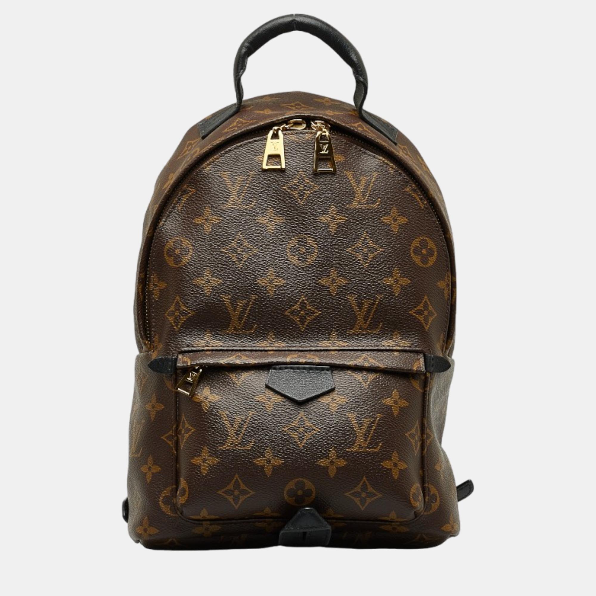 Pre-owned Louis Vuitton Brown Canvas Monogram Palm Springs Backpack