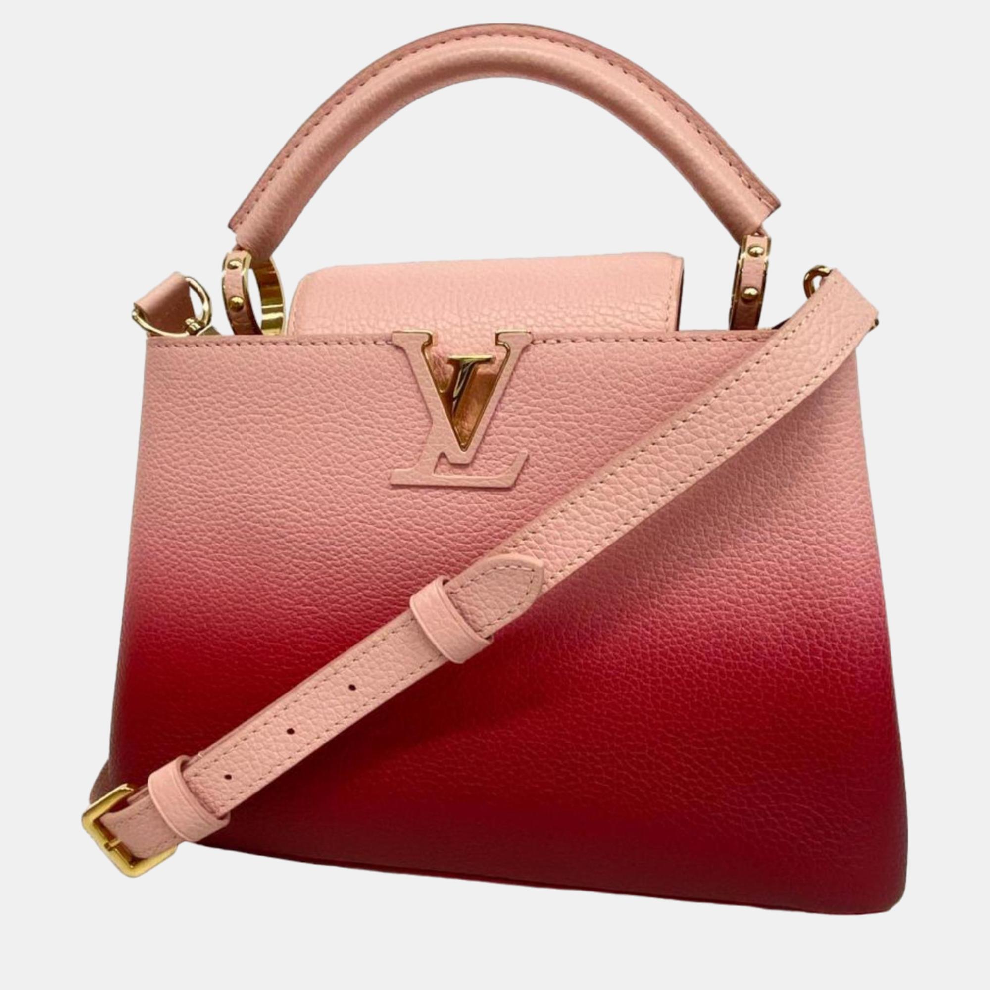 

Louis Vuitton Gradient Leather BB Capucines Top Handle Bags, Pink