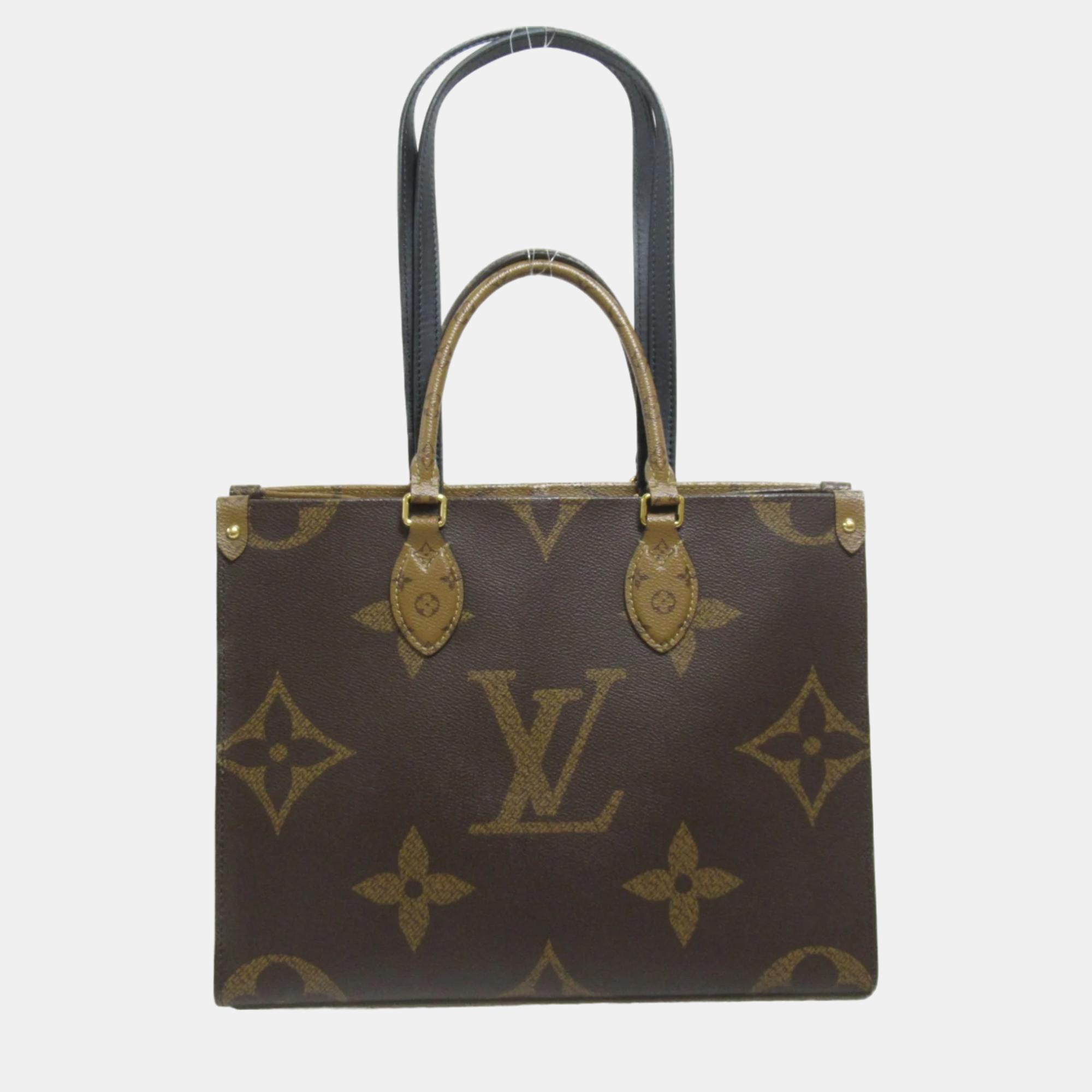 Pre-owned Louis Vuitton Brown Canvas Medium Onthego Tote
