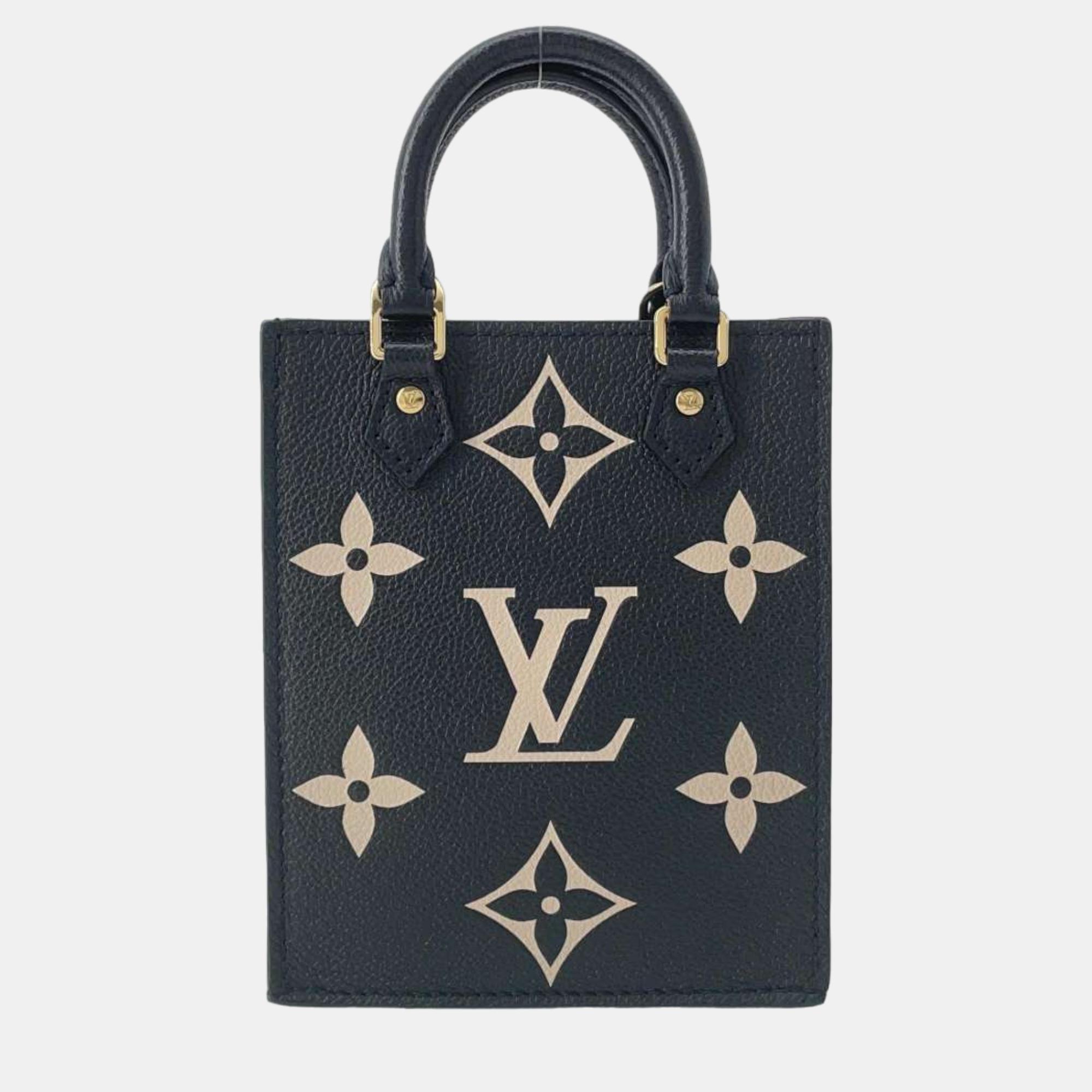 Pre-owned Louis Vuitton Black Monogram Empreinte Leather Petit Sac Plat Bag
