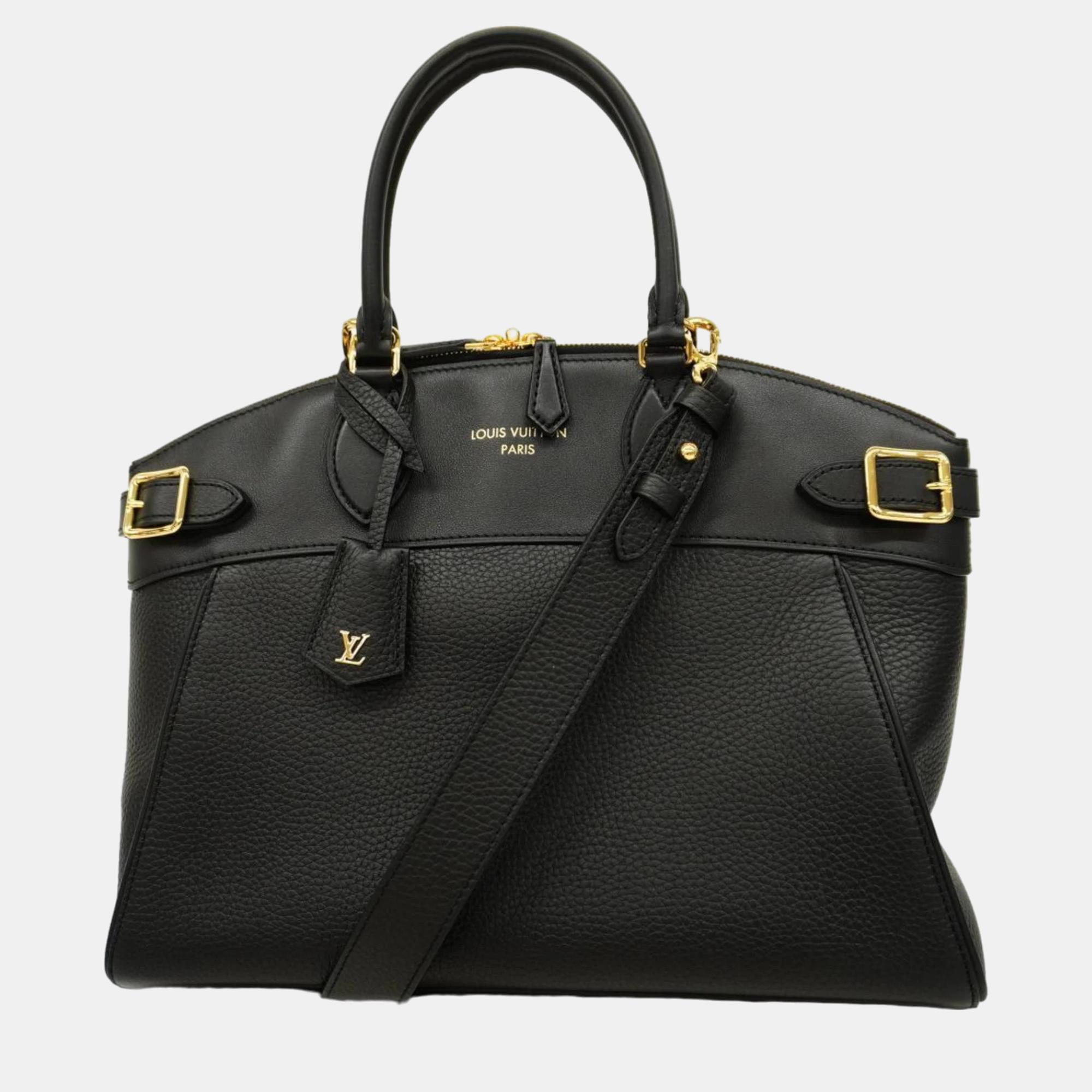 

Louis Vuitton Black Leather Taurillon Lock It MM Satchel