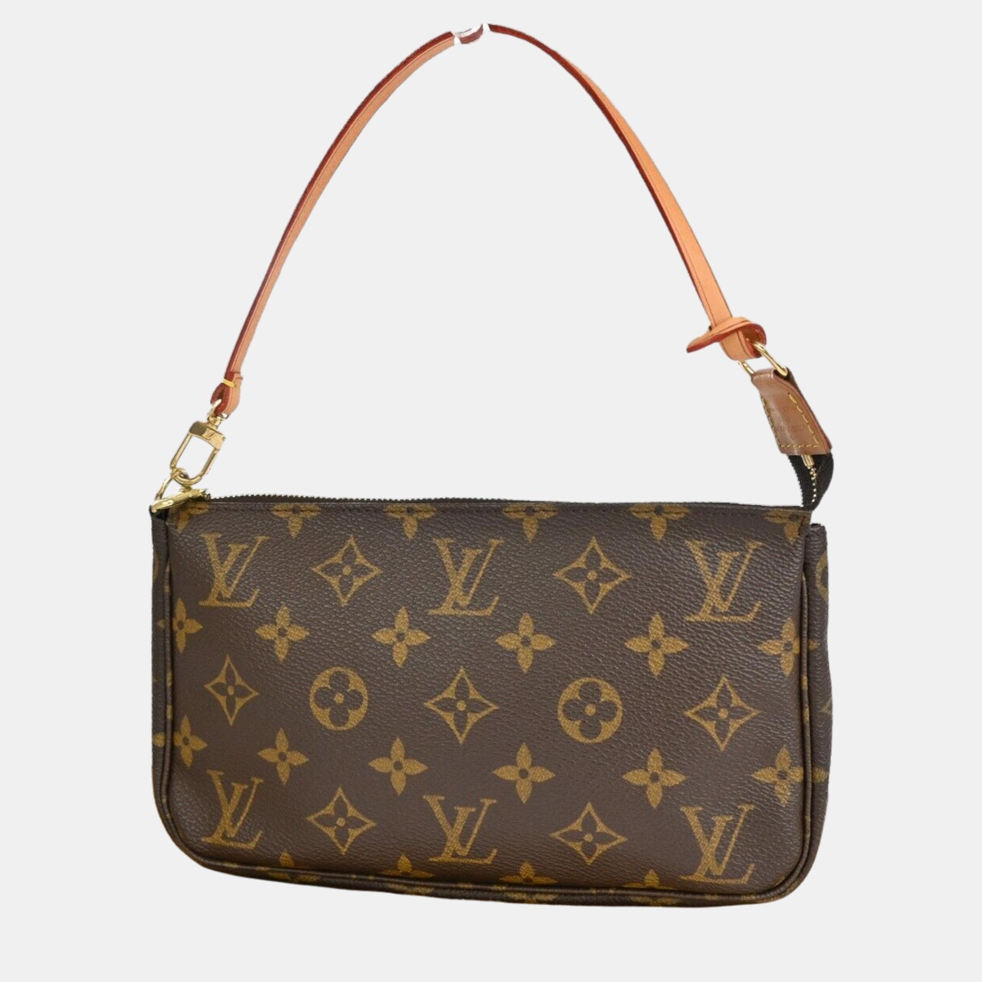 

Louis Vuitton Canvas Pochette Accessoires Shoulder Bags, Brown