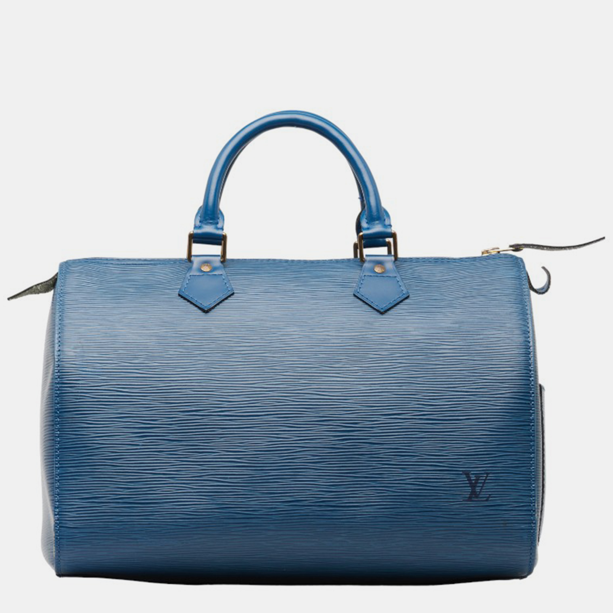 

Louis Vuitton Blue Leather Epi Speedy 30 Satchel Bag