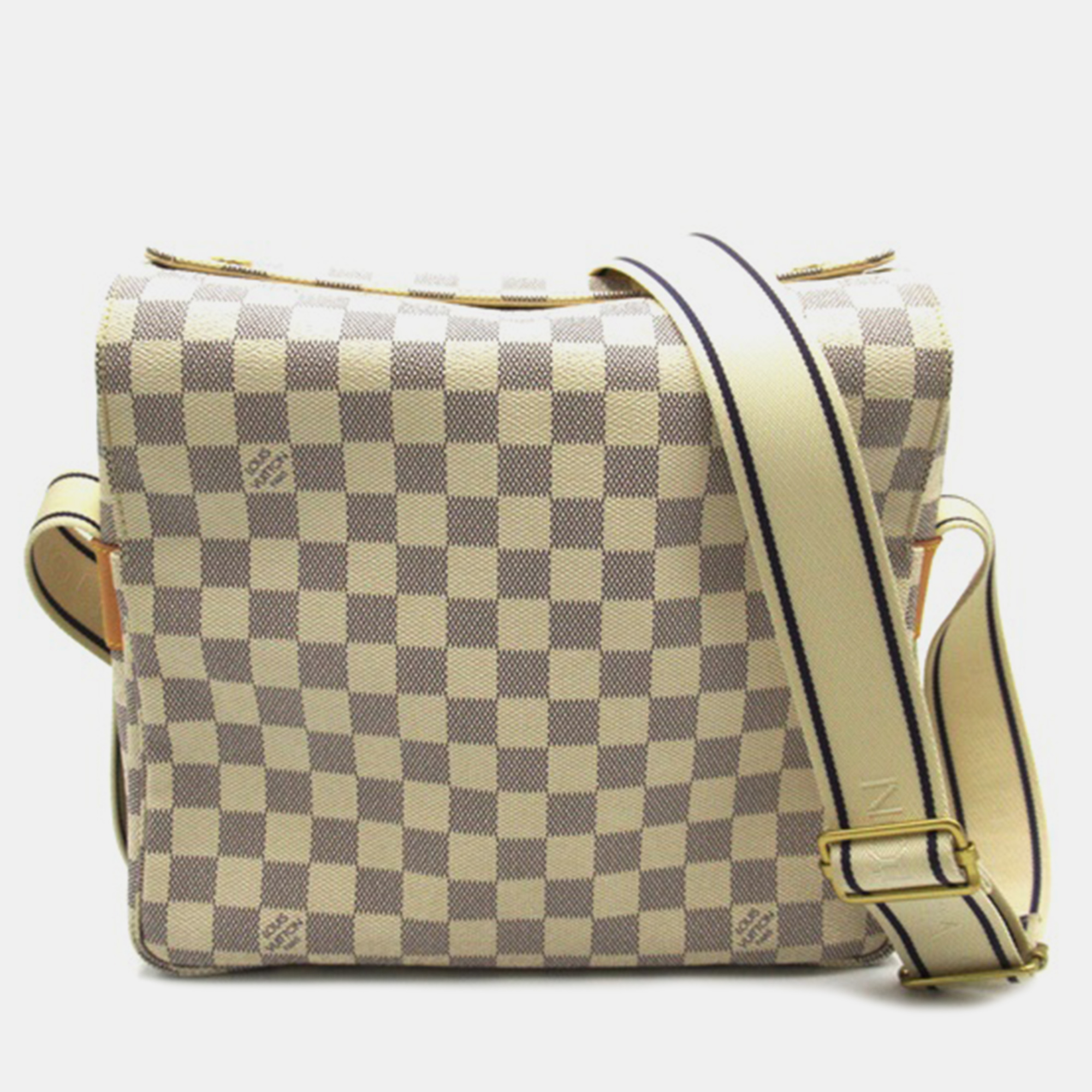 

Louis Vuitton White Canvas Damier Azur Naviglio Messengers Bag, Grey