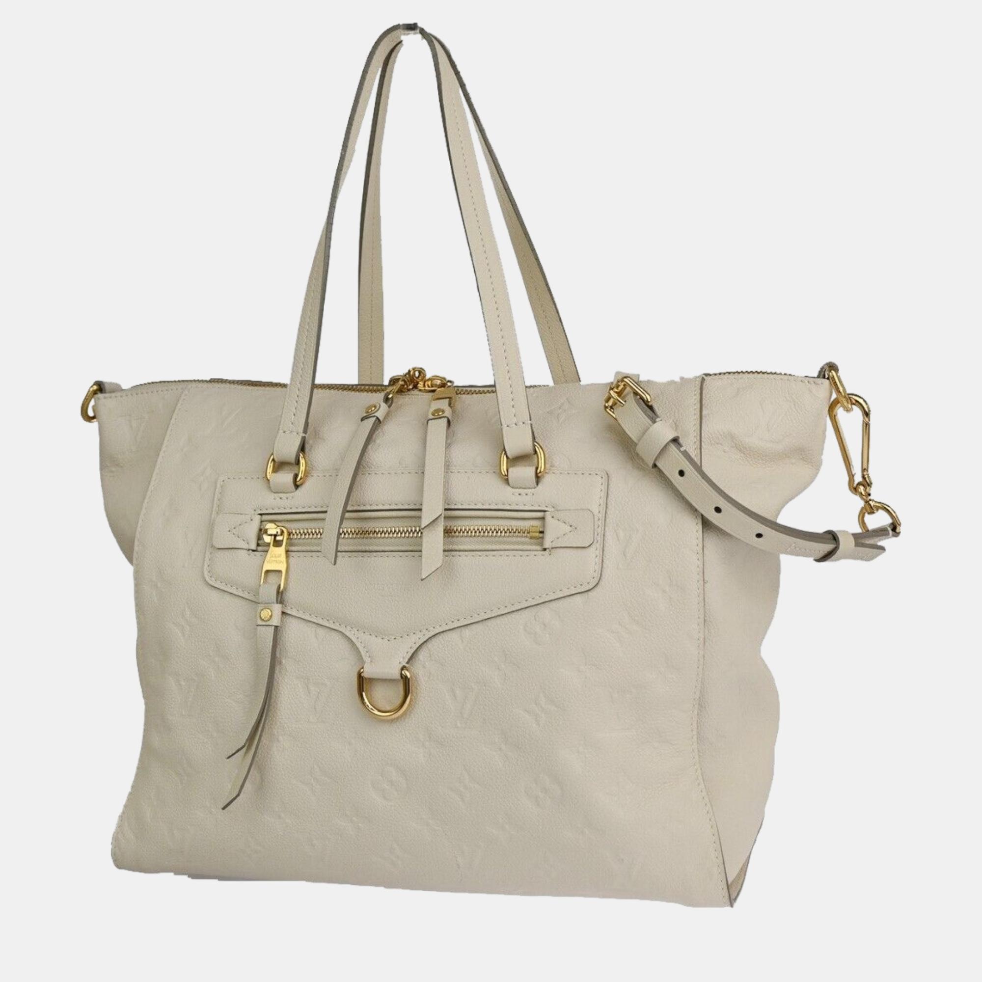 Pre-owned Louis Vuitton White Monogram Empreinte Leather Lumineuse Pm Shoulder Bag