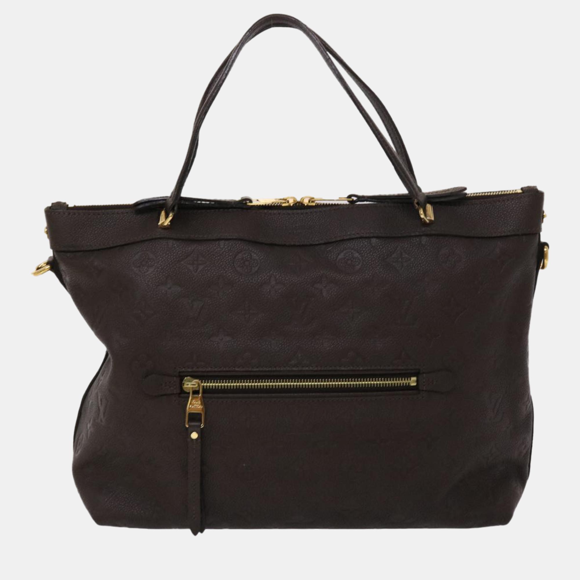 Pre-owned Louis Vuitton Brown Monogram Empreinte Leather Bastille Shoulder Bag