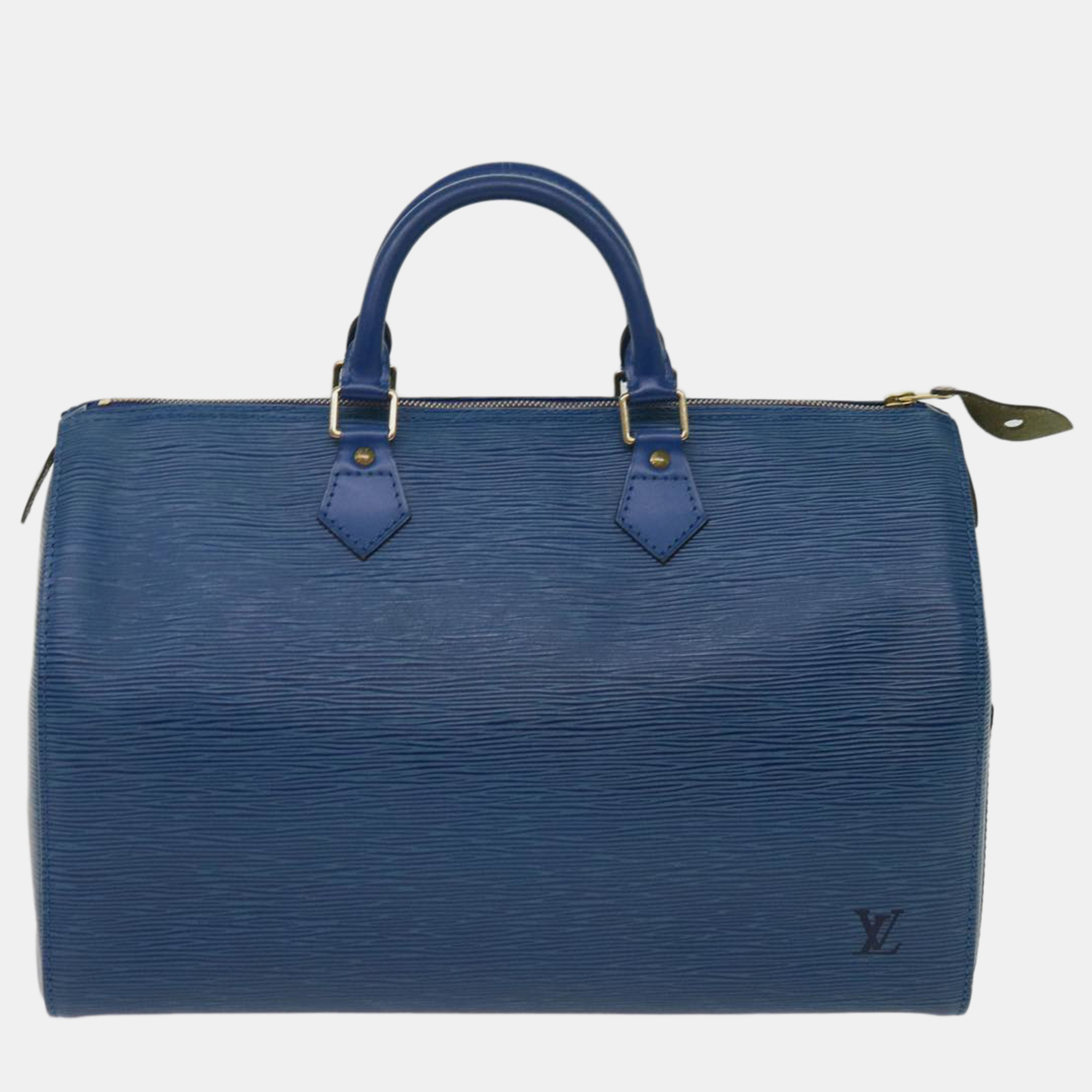 

Louis Vuitton Blue Epi Leather Speedy 35 Satchel