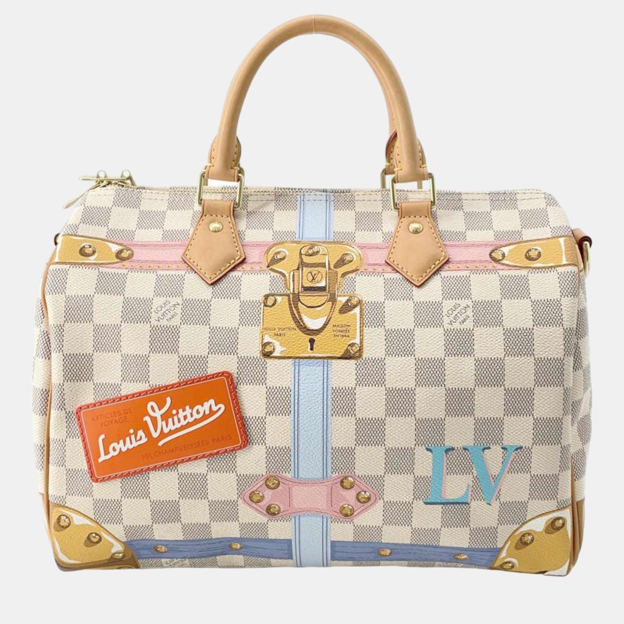 

Louis Vuitton Damier Azur Summer Trunks Speedy 30 Bandouliere bag, Multicolor