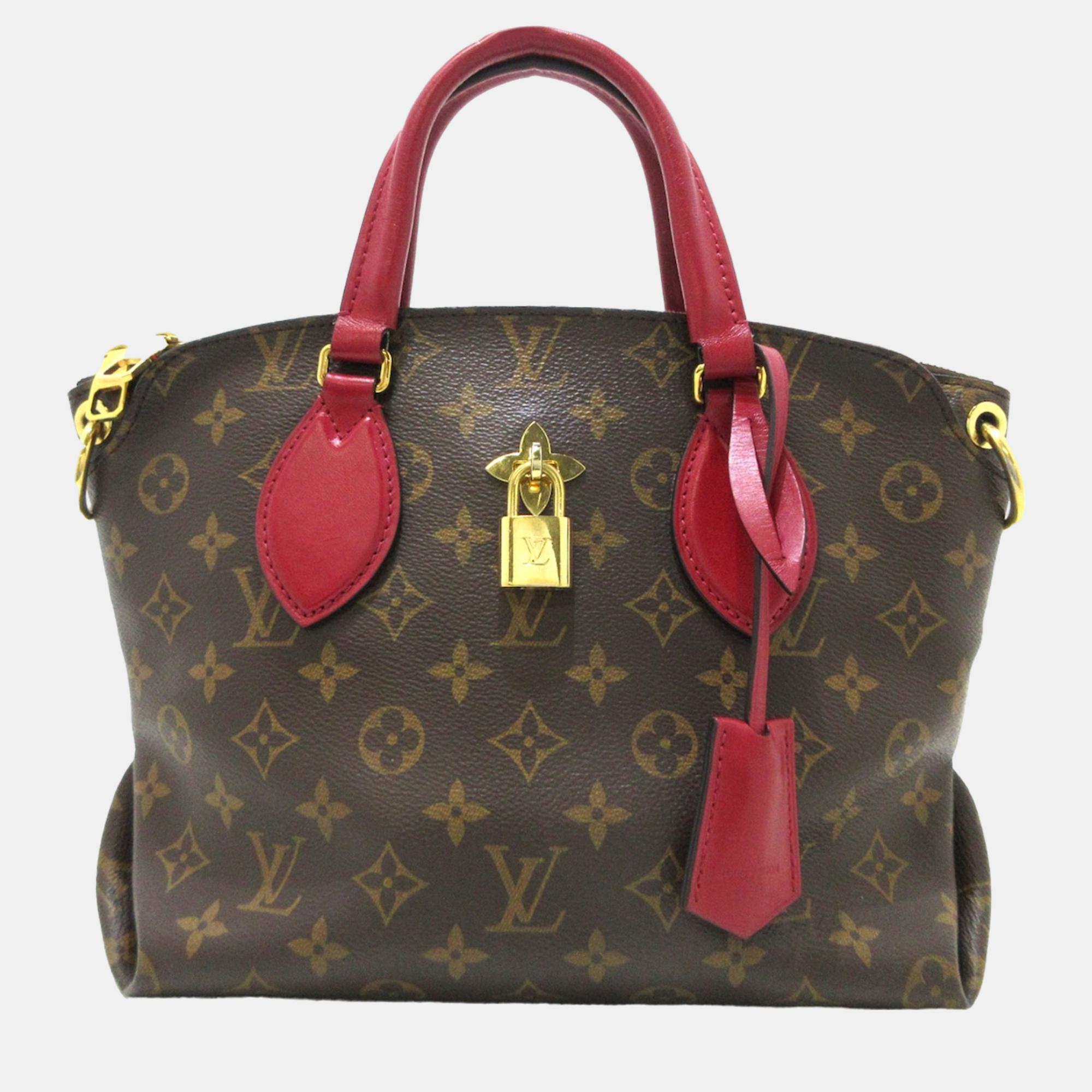 Pre-owned Louis Vuitton Brown Monogram Flower Zipped Tote Pm