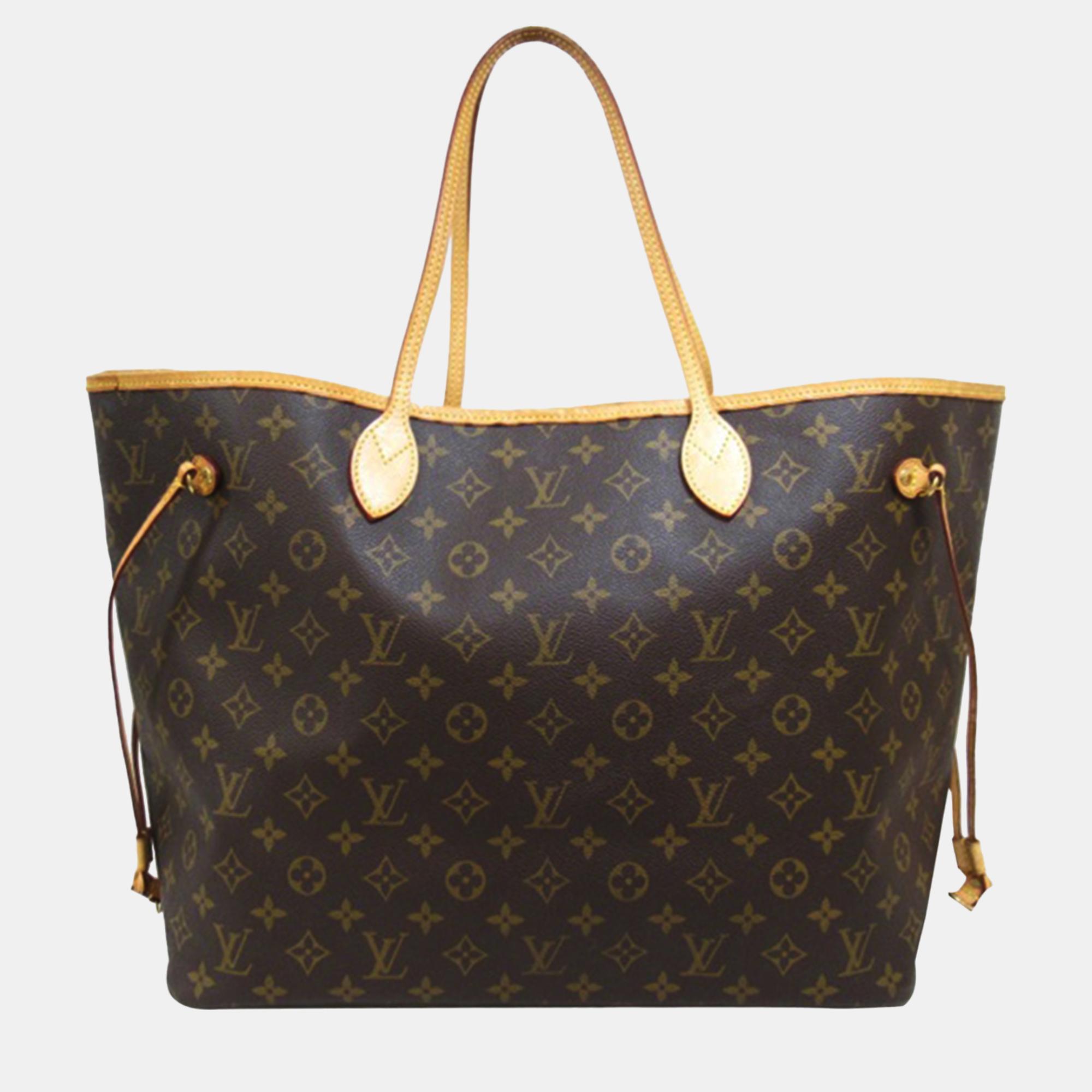 Pre-owned Louis Vuitton Brown Monogram Neverfull Gm