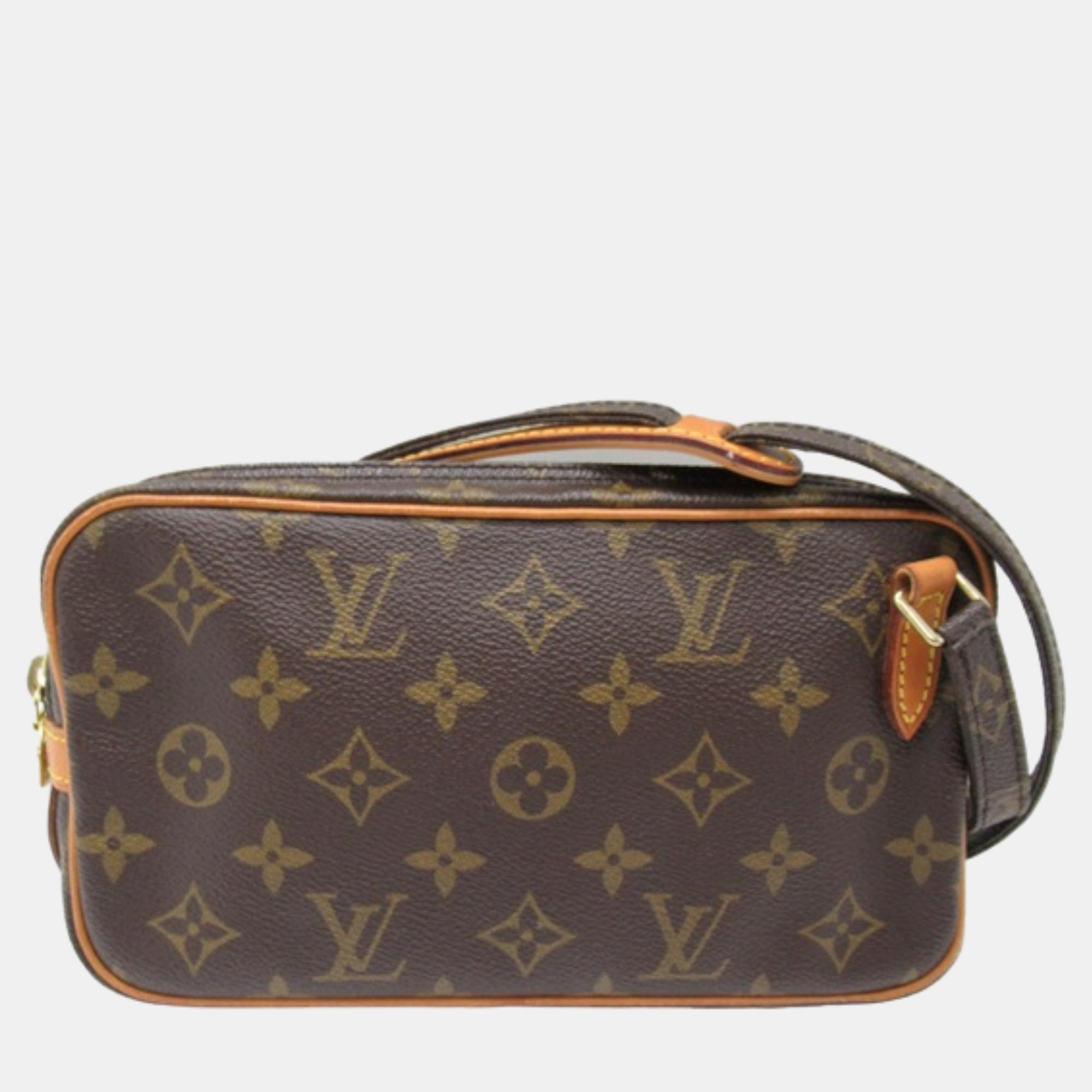 

Louis Vuitton Brown Canvas Monogram Pochette Marly Bandouliere bag