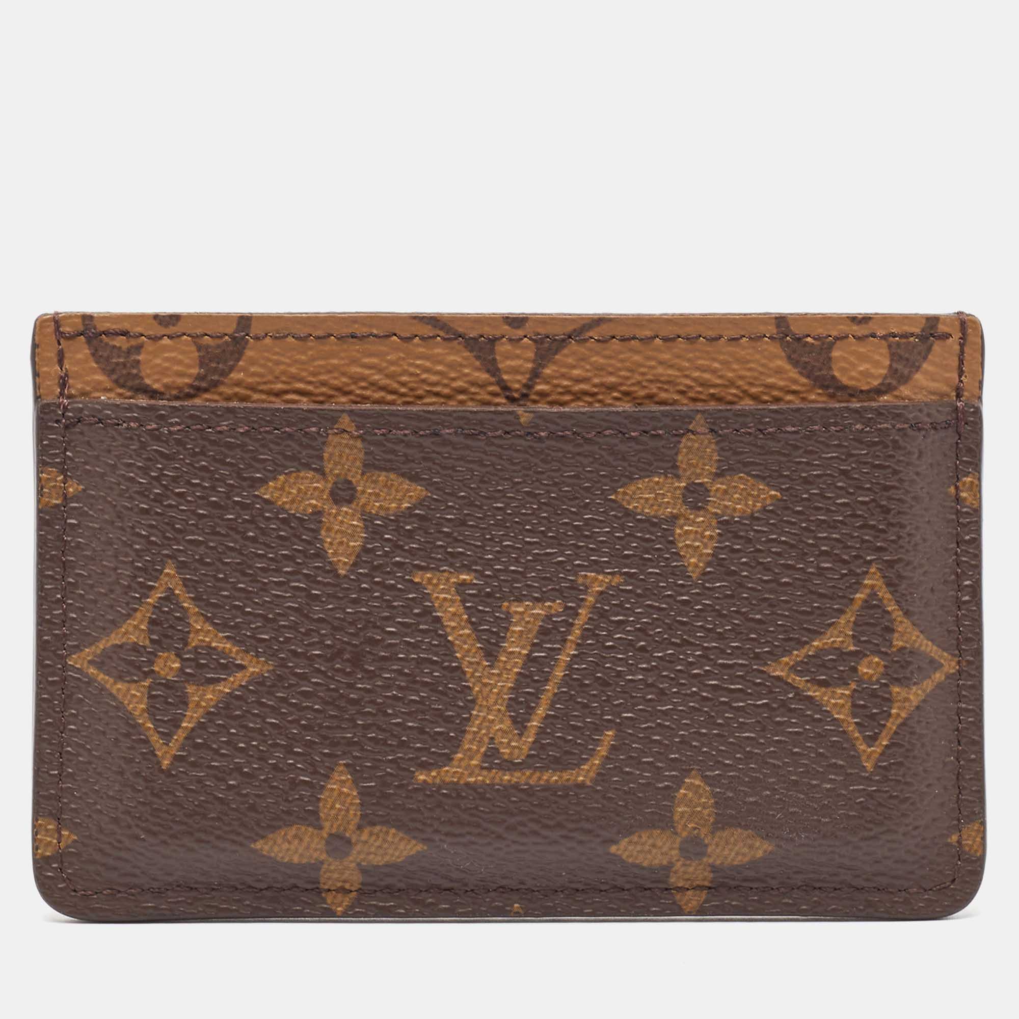 

Louis Vuitton Monogram Reverse Canvas Card Holder, Brown